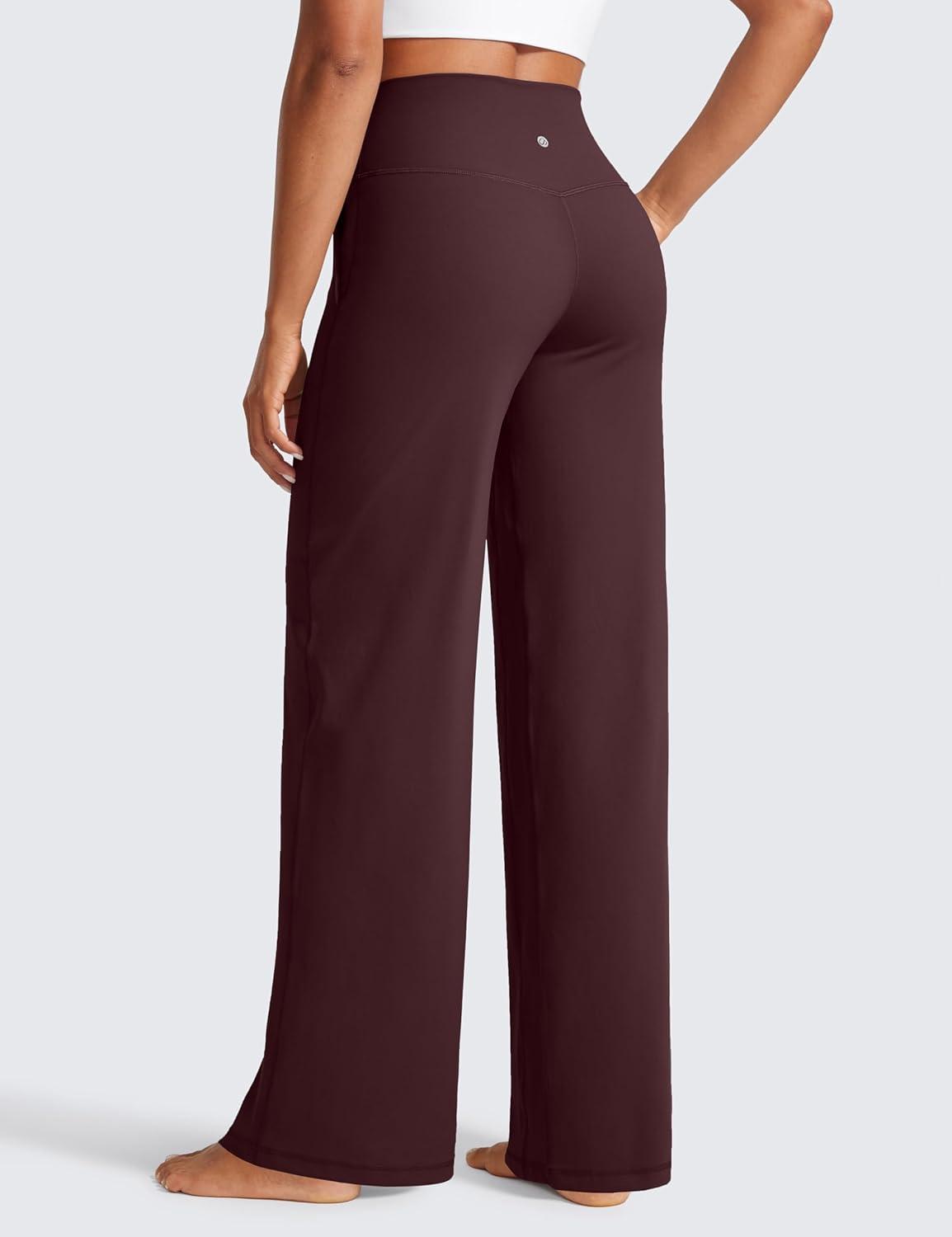 imageCRZ YOGA Butterlift Wide Leg Pants Pockets 29quot31quot33quot High Waisted Yoga Lounge Buttery Soft Comfy Casual WomensRipe Plum