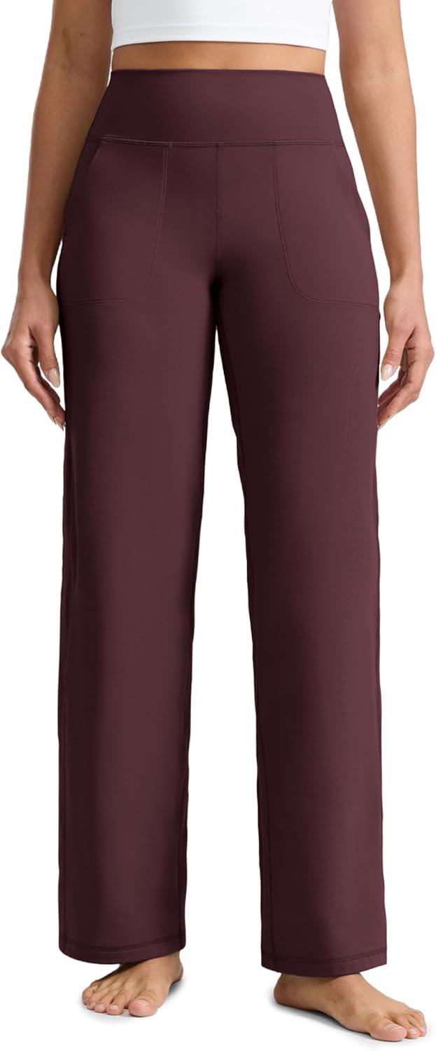 imageCRZ YOGA Butterlift Wide Leg Pants Pockets 29quot31quot33quot High Waisted Yoga Lounge Buttery Soft Comfy Casual WomensRipe Plum