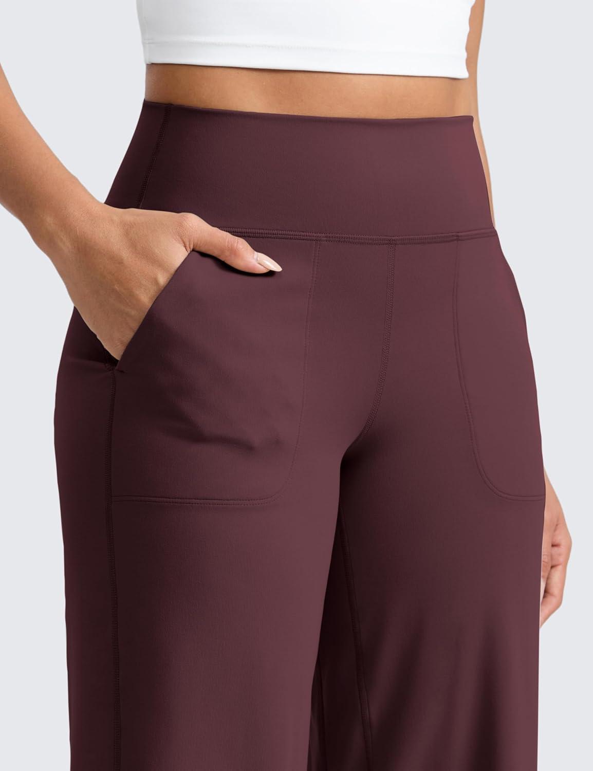 imageCRZ YOGA Butterlift Wide Leg Pants Pockets 29quot31quot33quot High Waisted Yoga Lounge Buttery Soft Comfy Casual WomensRipe Plum