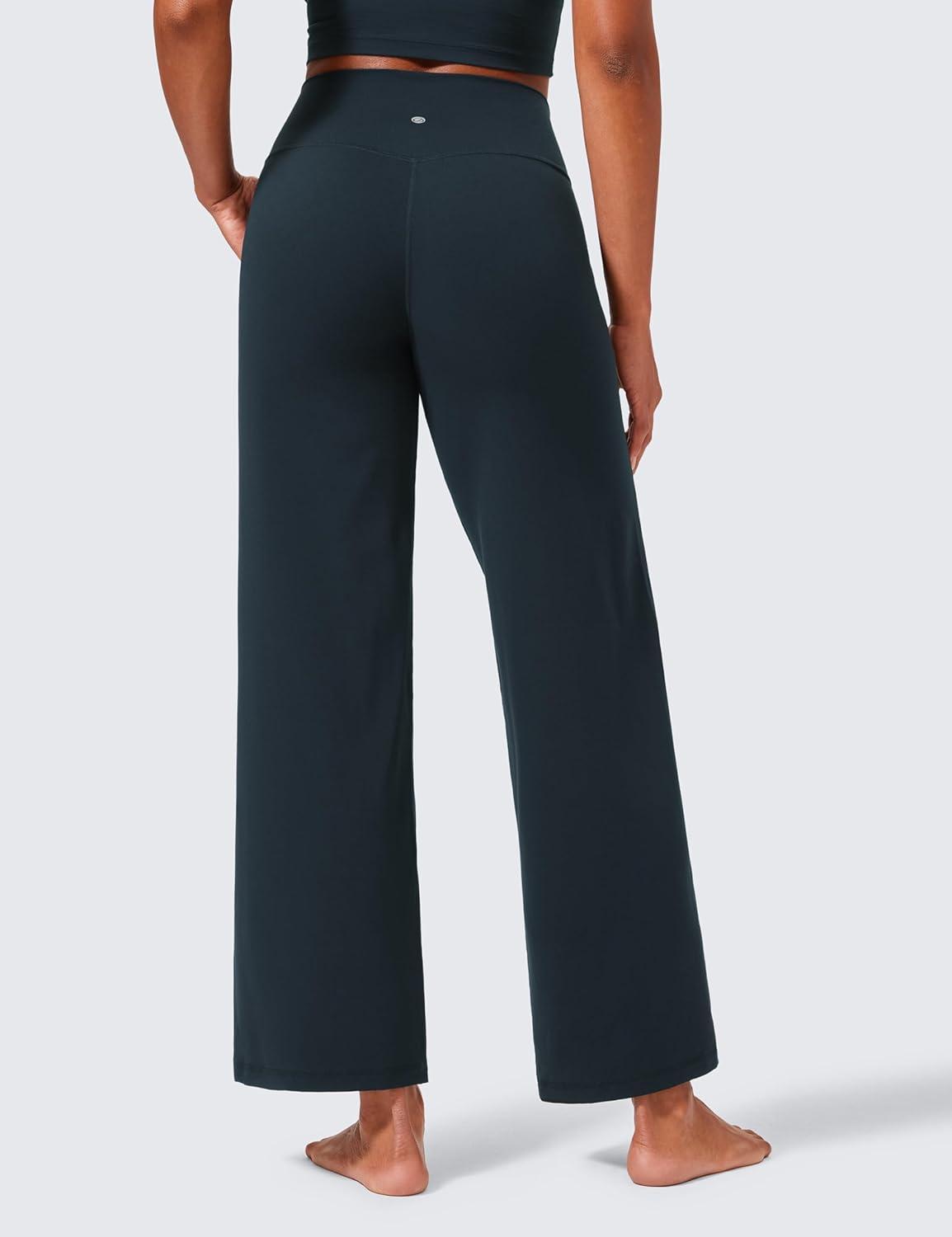 imageCRZ YOGA Butterlift Wide Leg Pants Pockets 29quot31quot33quot High Waisted Yoga Lounge Buttery Soft Comfy Casual WomensTrue Navy