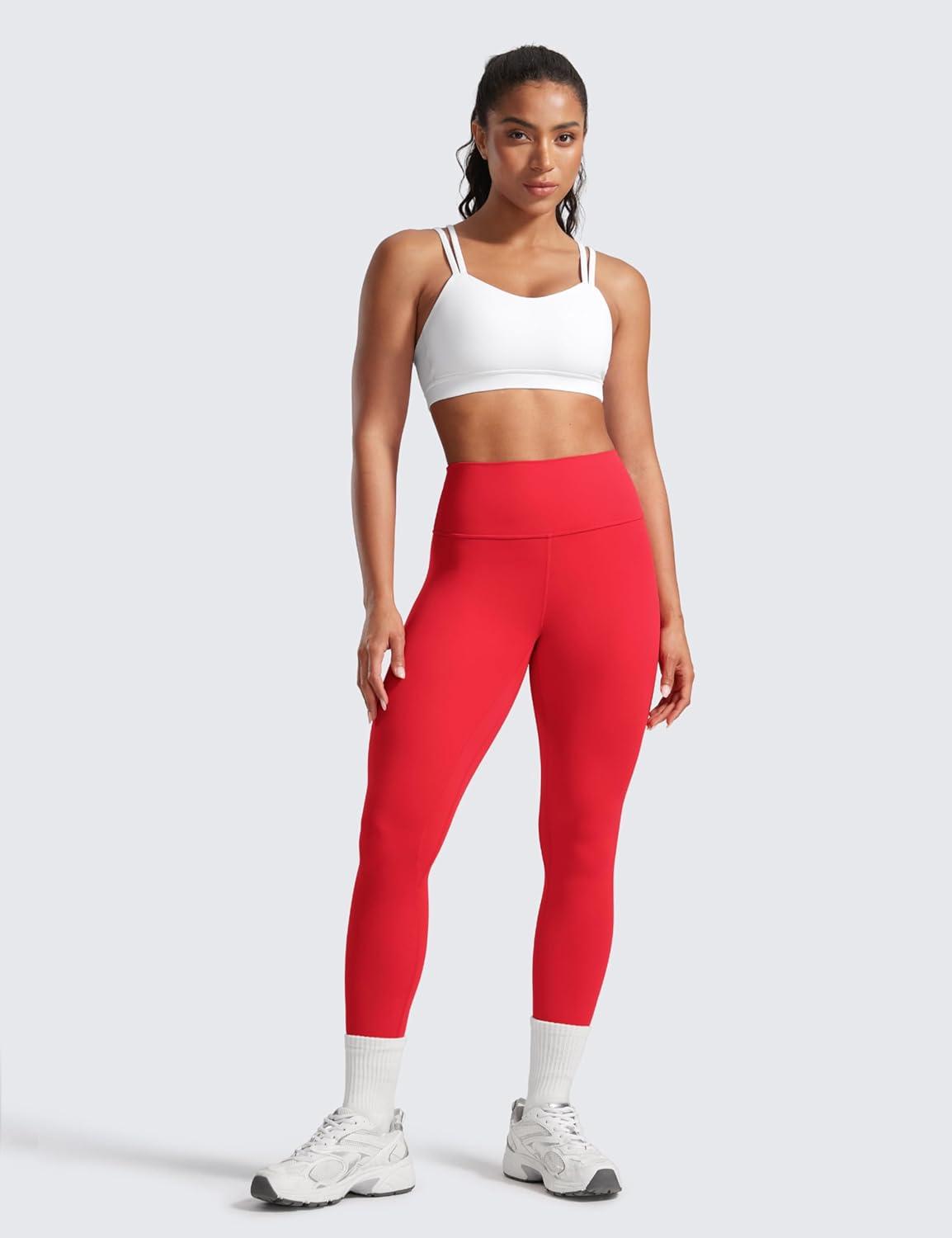 imageCRZ YOGA Butterlift Workout Leggings 25quot High Waisted Pilates Gym Athletic Womens Yoga Pants Buttery SoftAurora Red