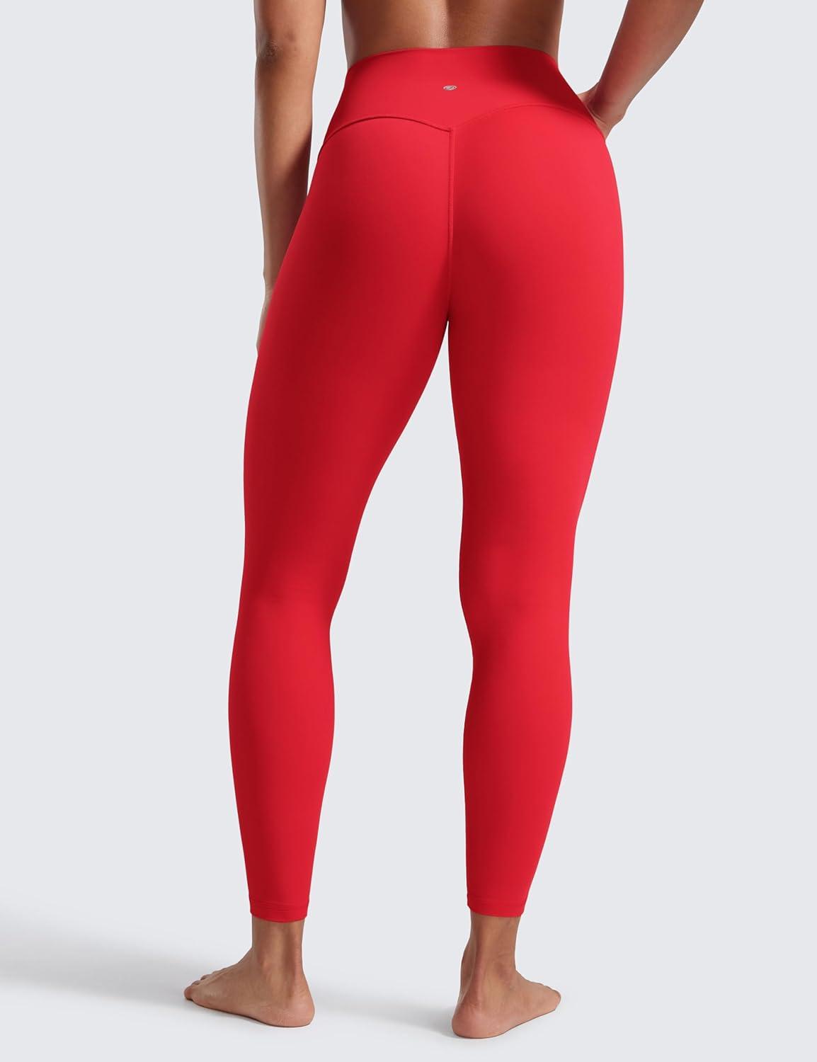 imageCRZ YOGA Butterlift Workout Leggings 25quot High Waisted Pilates Gym Athletic Womens Yoga Pants Buttery SoftAurora Red