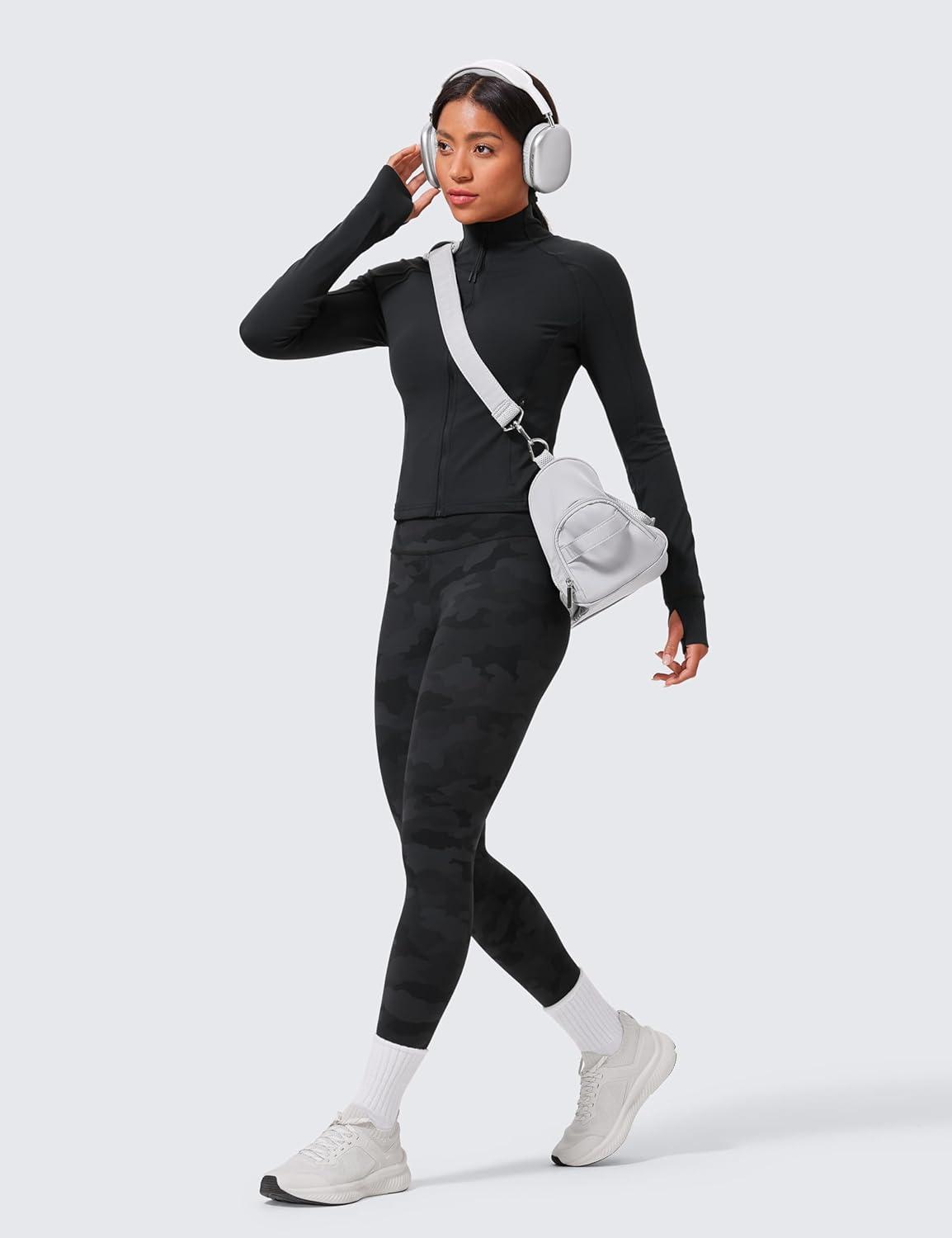 imageCRZ YOGA Butterlift Workout Leggings 25quot High Waisted Pilates Gym Athletic Womens Yoga Pants Buttery SoftDark Grey Camouflage 2