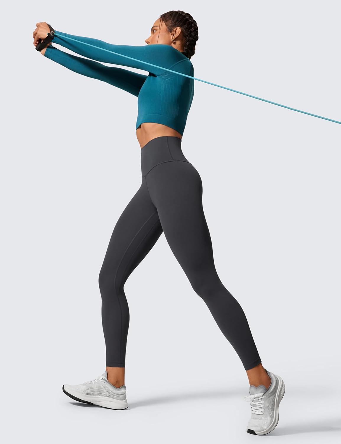 imageCRZ YOGA Butterlift Workout Leggings 25quot High Waisted Pilates Gym Athletic Womens Yoga Pants Buttery SoftMysterious Grey