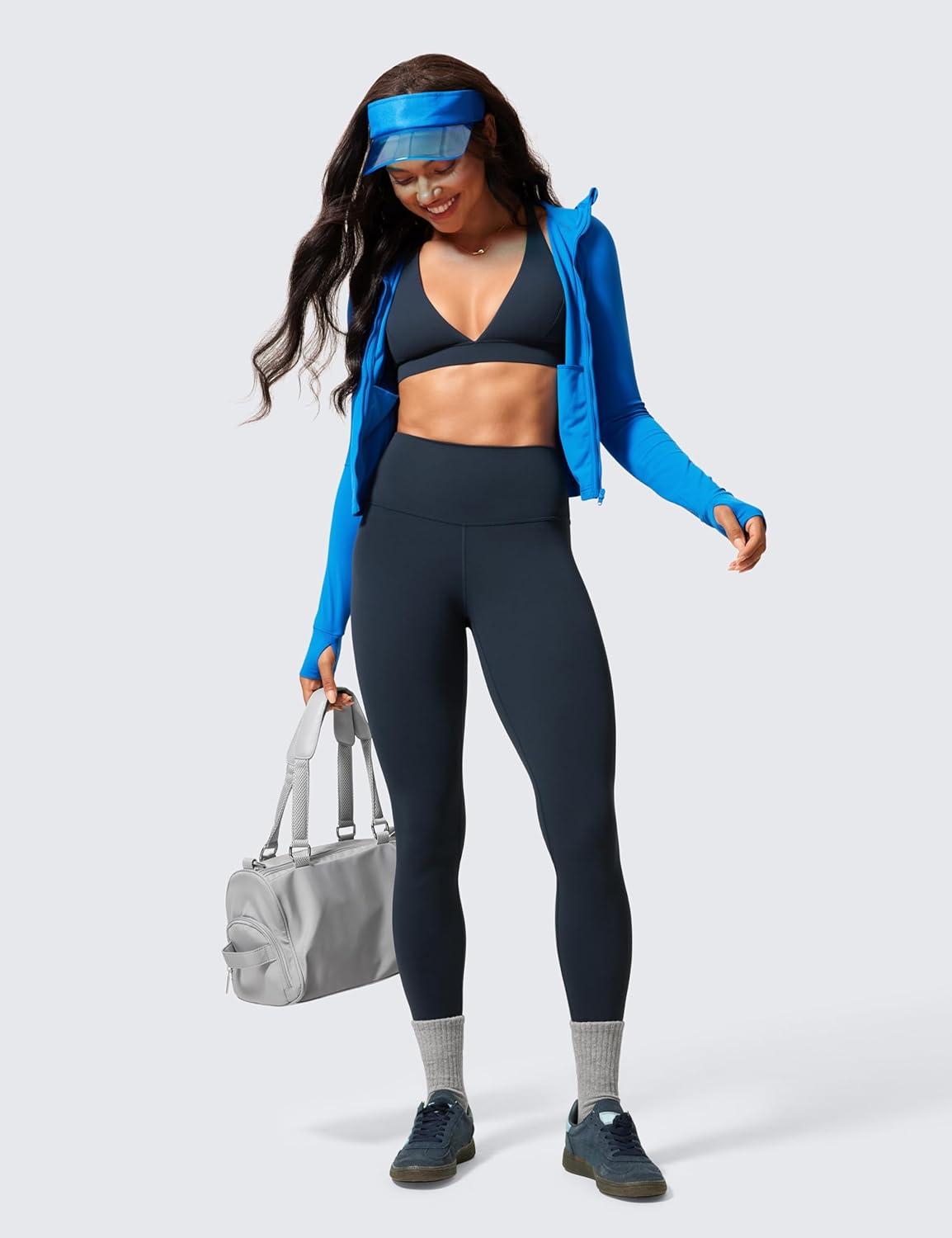 imageCRZ YOGA Butterlift Workout Leggings 25quot High Waisted Pilates Gym Athletic Womens Yoga Pants Buttery SoftTrue Navy