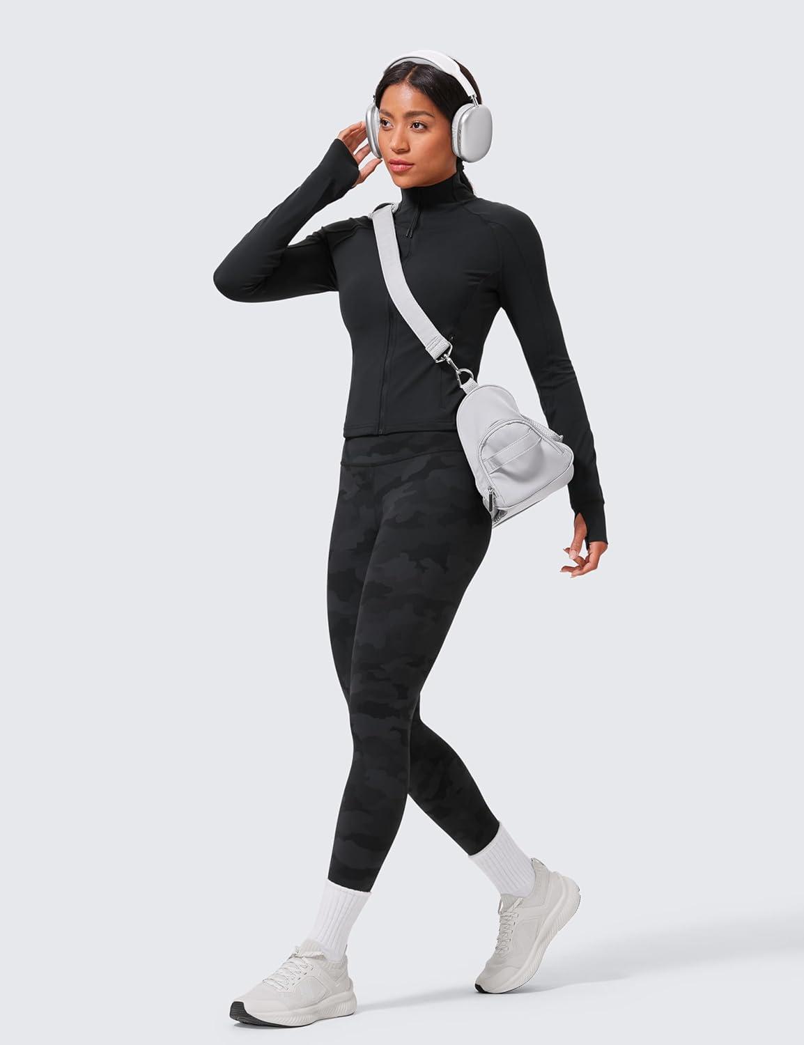 imageCRZ YOGA Butterlift Workout Leggings 28quot High Waisted Pilates Gym Athletic Womens Yoga Pants Buttery SoftDark Grey Camouflage 2