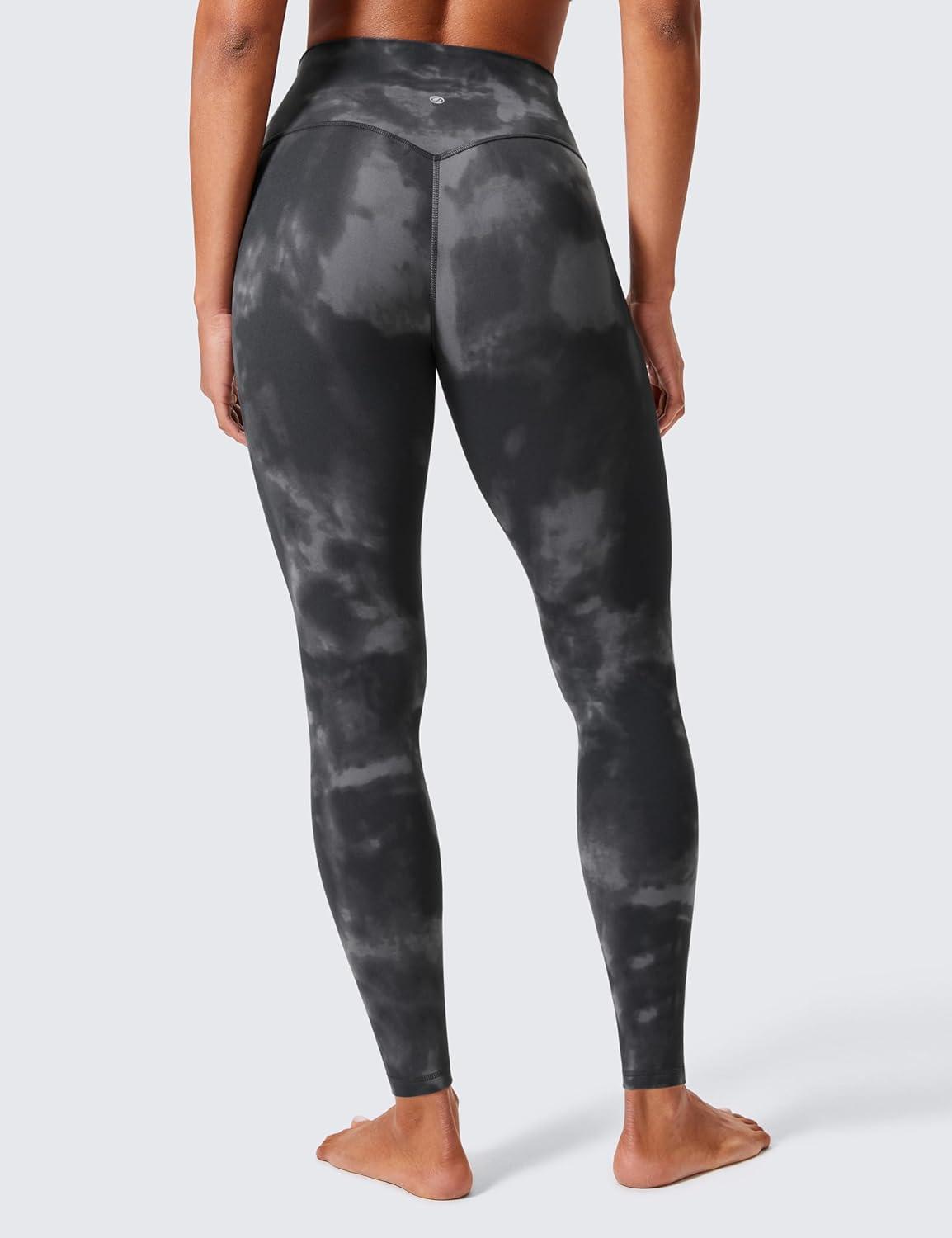 imageCRZ YOGA Butterlift Workout Leggings 28quot High Waisted Pilates Gym Athletic Womens Yoga Pants Buttery SoftGrey Tie Dye Flowers
