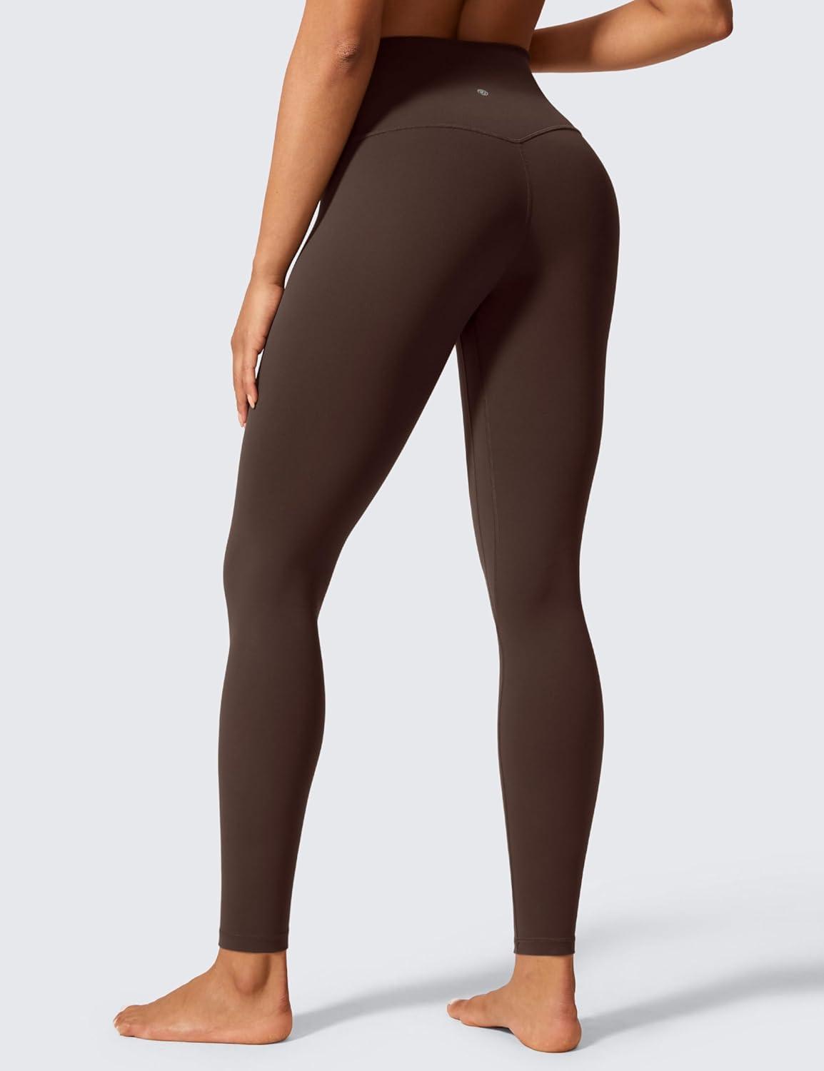 imageCRZ YOGA Butterlift Workout Leggings 28quot High Waisted Pilates Gym Athletic Womens Yoga Pants Buttery SoftHot Fudge Brown