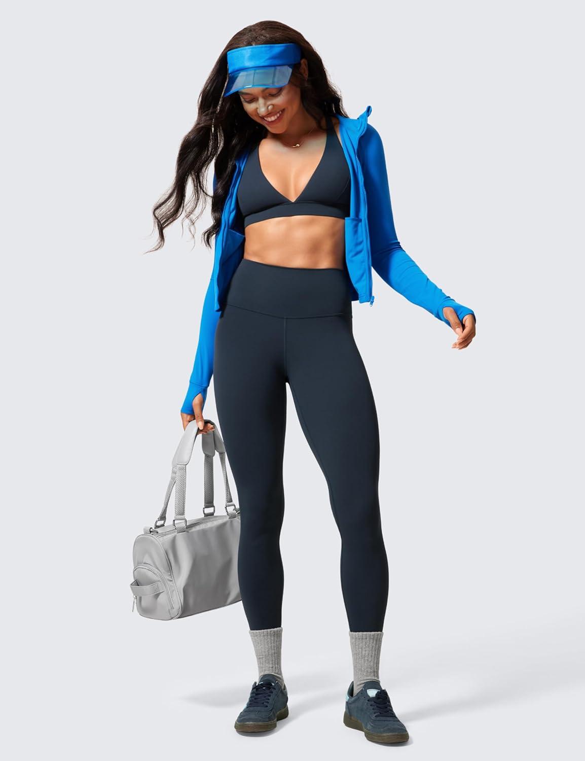 imageCRZ YOGA Butterlift Workout Leggings 28quot High Waisted Pilates Gym Athletic Womens Yoga Pants Buttery SoftTrue Navy