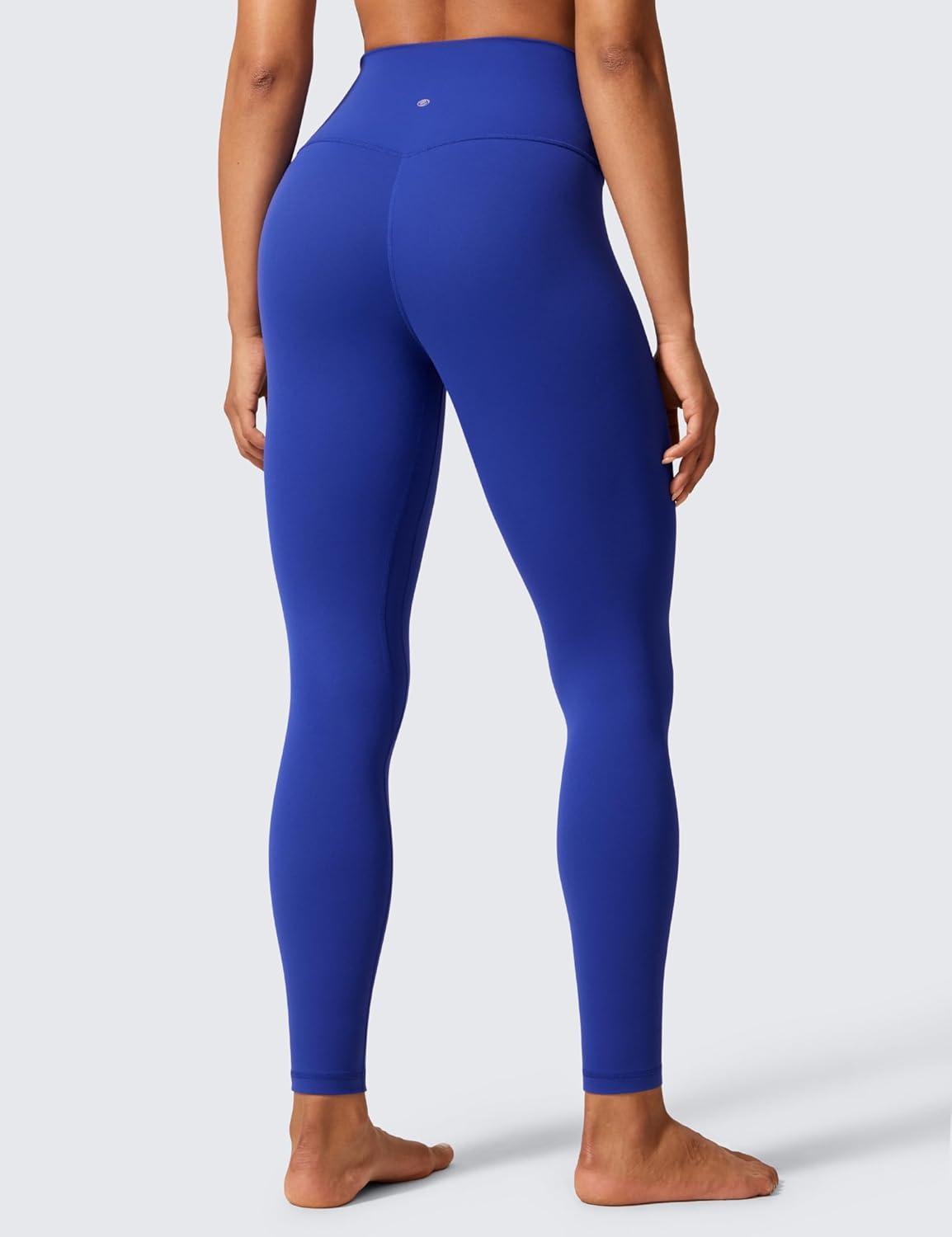 imageCRZ YOGA Butterlift Workout Leggings 28quot High Waisted Pilates Gym Athletic Womens Yoga Pants Buttery SoftWaves Blue