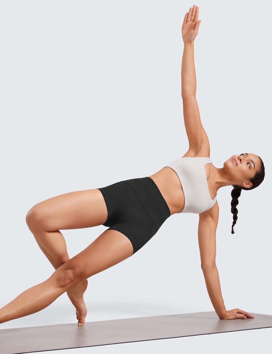 imageCRZ YOGA Butterluxe Biker Shorts 25quot High Waisted Yoga Workout Spandex Womens Running Volleyball BootyBlack