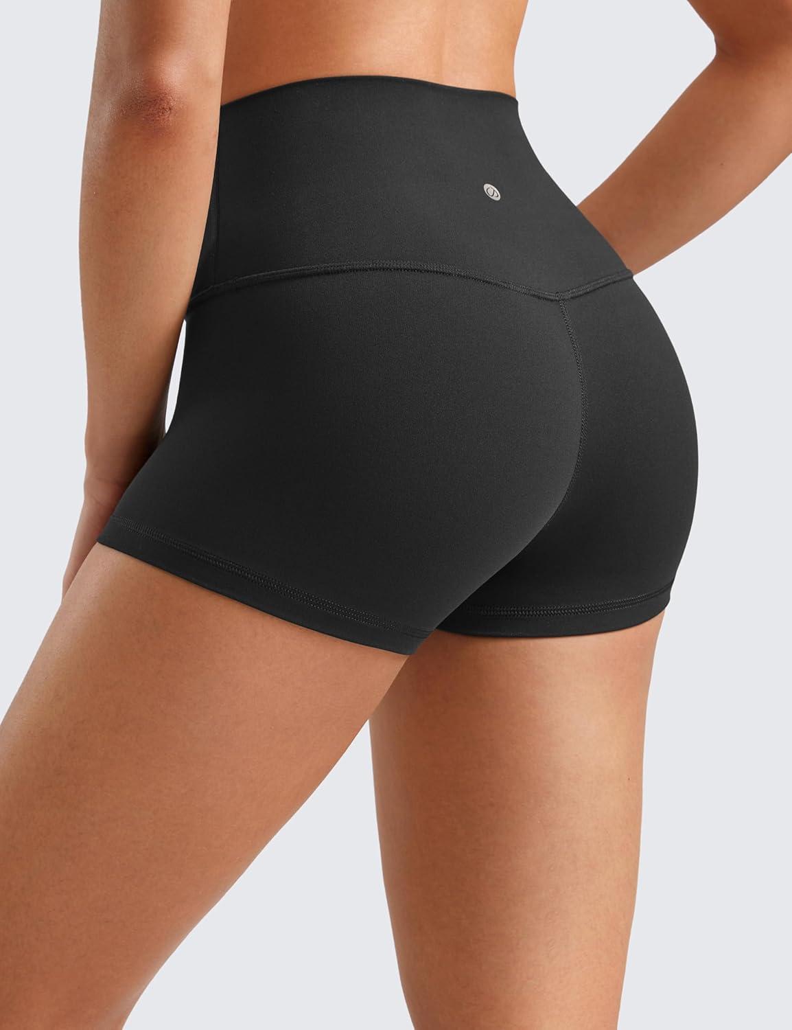 imageCRZ YOGA Butterluxe Biker Shorts 25quot High Waisted Yoga Workout Spandex Womens Running Volleyball BootyBlack