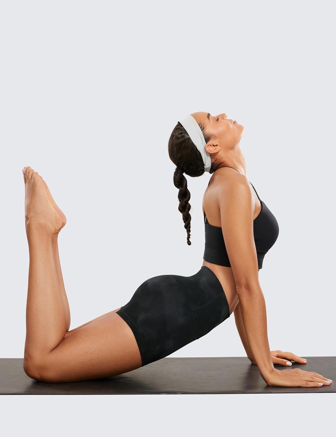 imageCRZ YOGA Butterluxe Biker Shorts 25quot High Waisted Yoga Workout Spandex Womens Running Volleyball BootyBlack Tie Dye Flowers