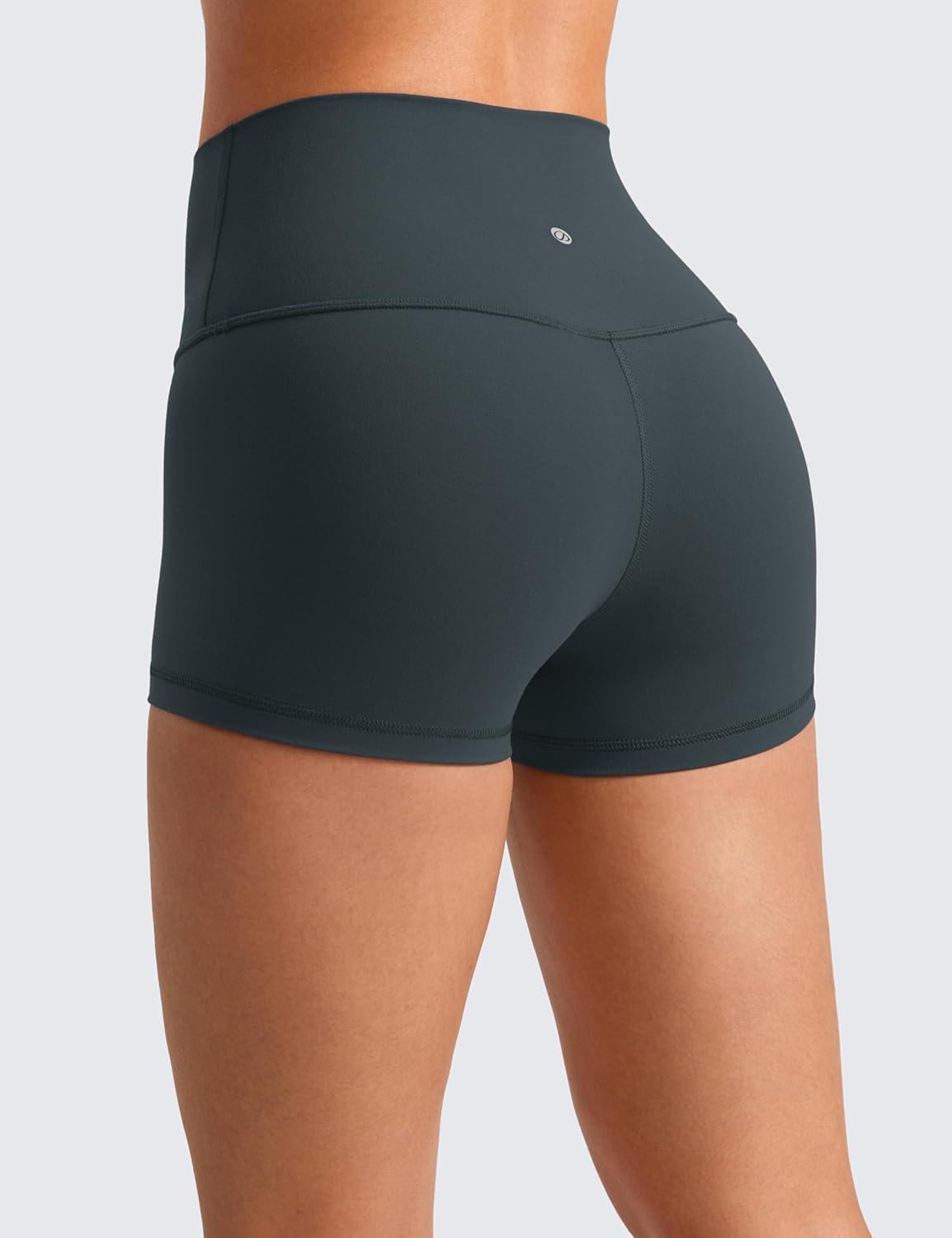 imageCRZ YOGA Butterluxe Biker Shorts 25quot High Waisted Yoga Workout Spandex Womens Running Volleyball BootyDark Green