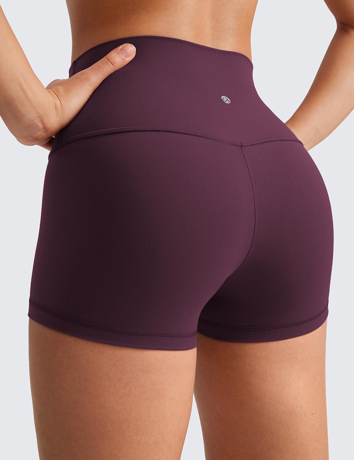 imageCRZ YOGA Butterluxe Biker Shorts 25quot High Waisted Yoga Workout Spandex Womens Running Volleyball BootyDeep Purple