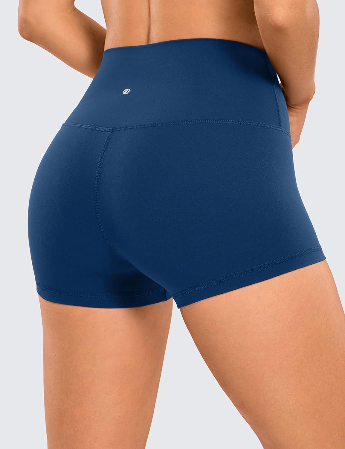 imageCRZ YOGA Butterluxe Biker Shorts 25quot High Waisted Yoga Workout Spandex Womens Running Volleyball BootyFrench Navy