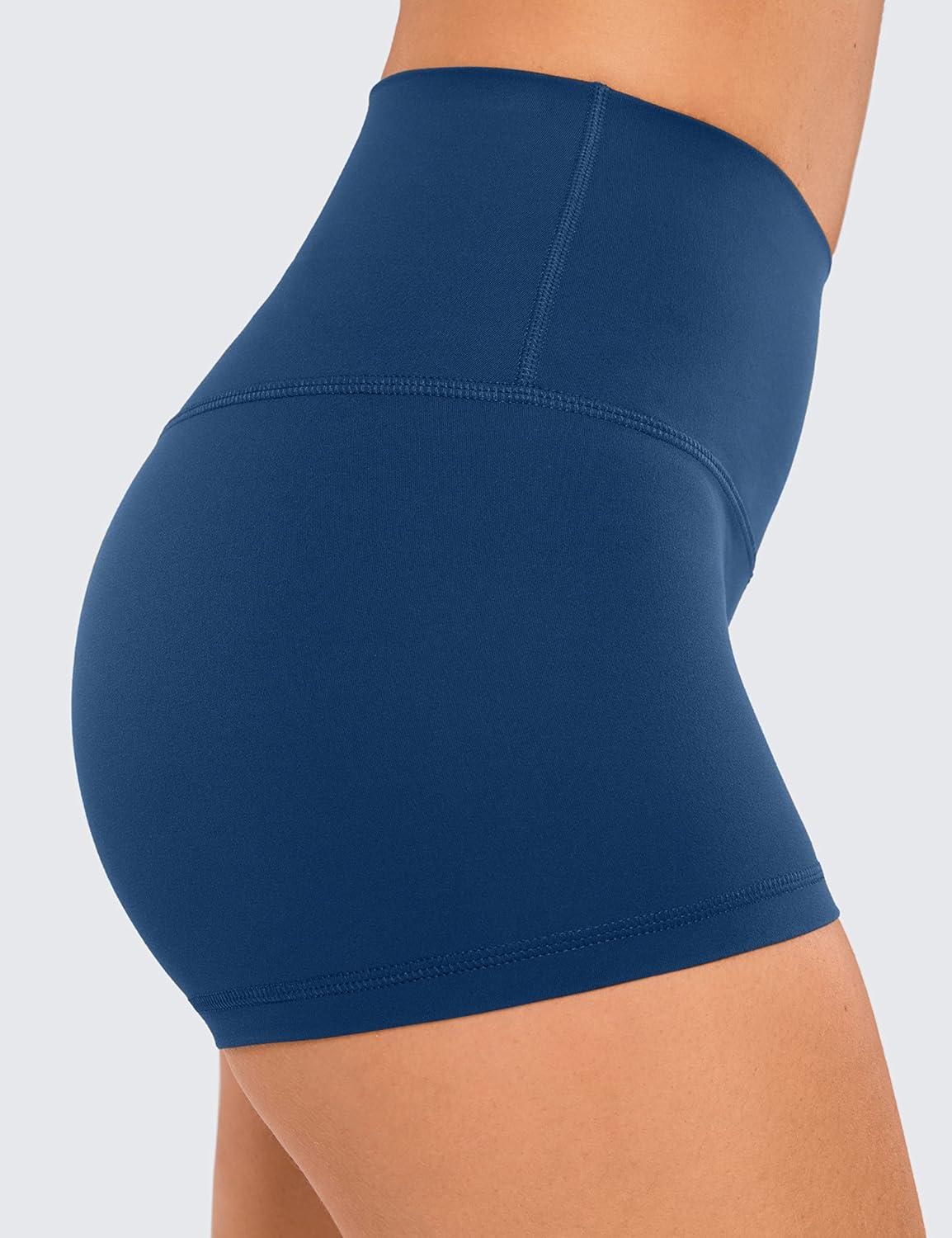 imageCRZ YOGA Butterluxe Biker Shorts 25quot High Waisted Yoga Workout Spandex Womens Running Volleyball BootyFrench Navy