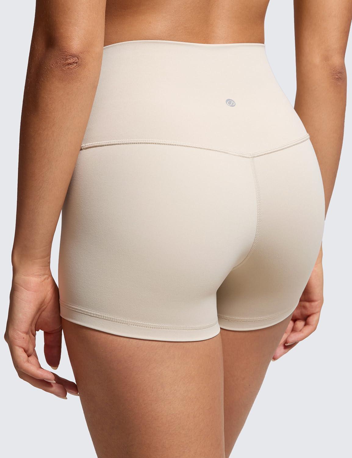 imageCRZ YOGA Butterluxe Biker Shorts 25quot High Waisted Yoga Workout Spandex Womens Running Volleyball BootyMojave Tan