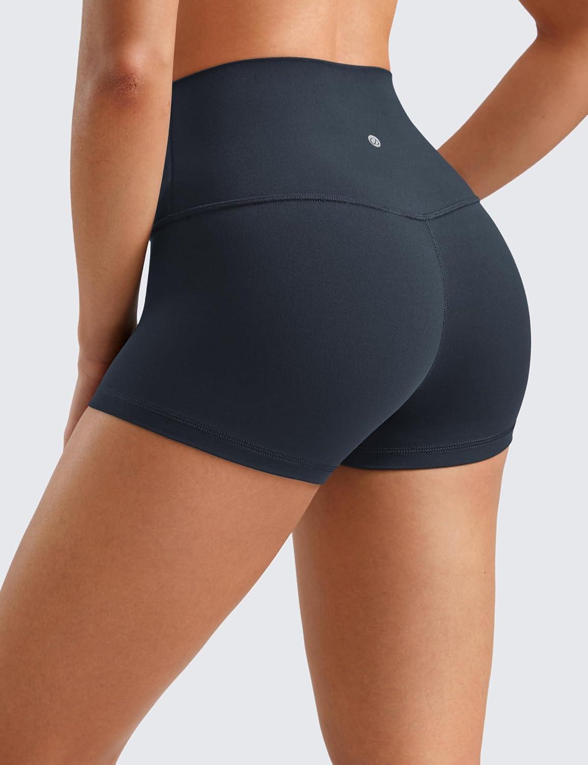 imageCRZ YOGA Butterluxe Biker Shorts 25quot High Waisted Yoga Workout Spandex Womens Running Volleyball BootyTrue Navy