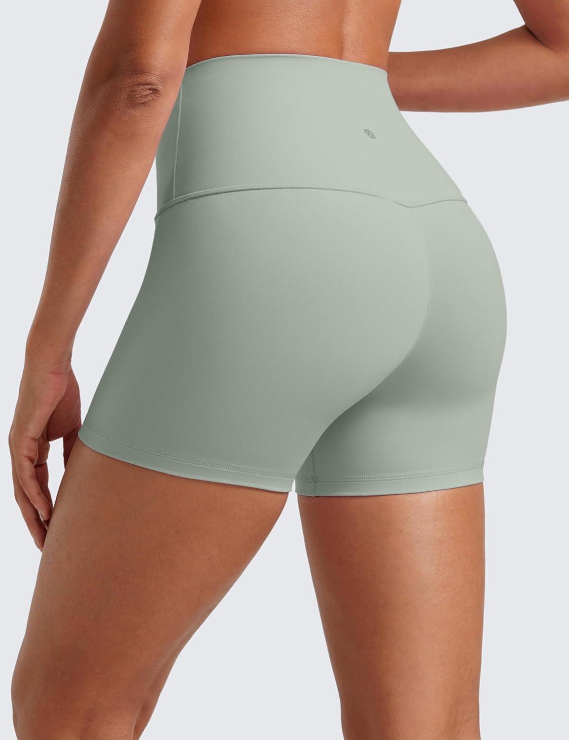 imageCRZ YOGA Butterluxe Biker Shorts 4 High Waisted Booty Workout Volleyball Yoga Womens SpandexGreen Palm Court