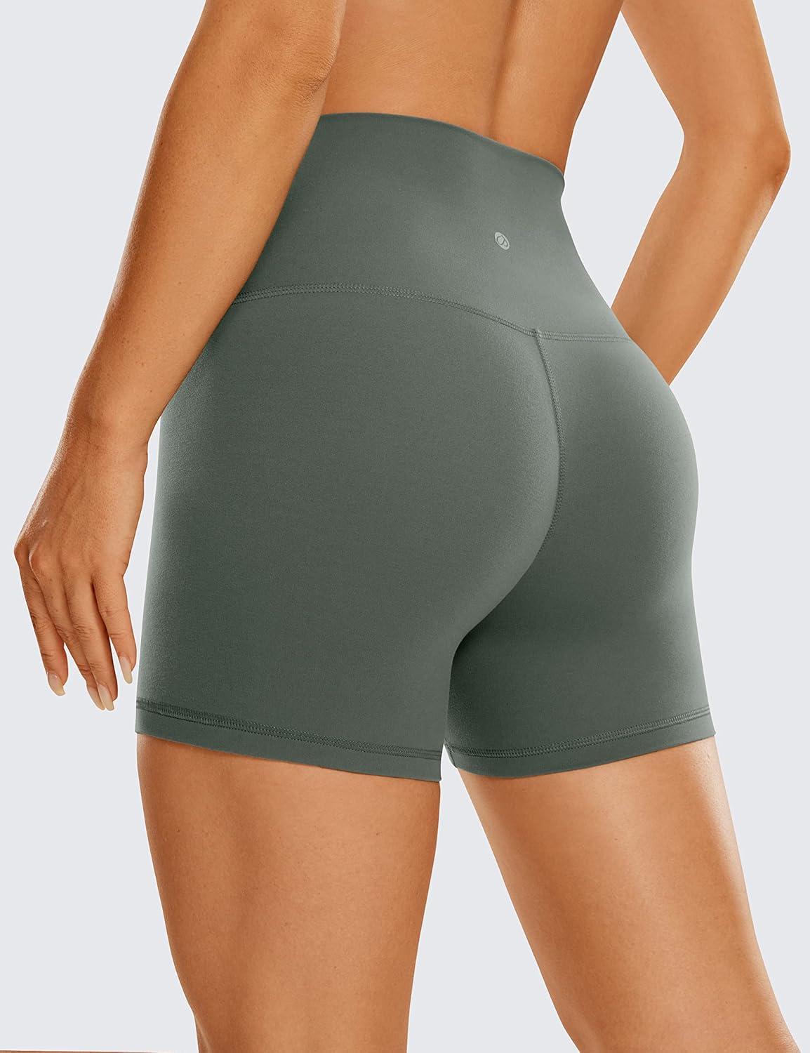 imageCRZ YOGA Butterluxe Biker Shorts 4 High Waisted Booty Workout Volleyball Yoga Womens SpandexGrey Sage