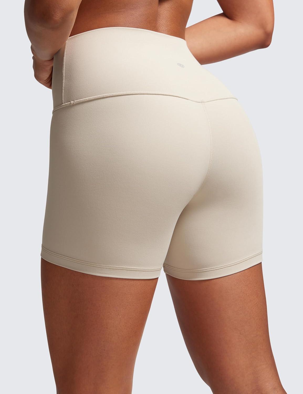 imageCRZ YOGA Butterluxe Biker Shorts 4 High Waisted Booty Workout Volleyball Yoga Womens SpandexMojave Tan