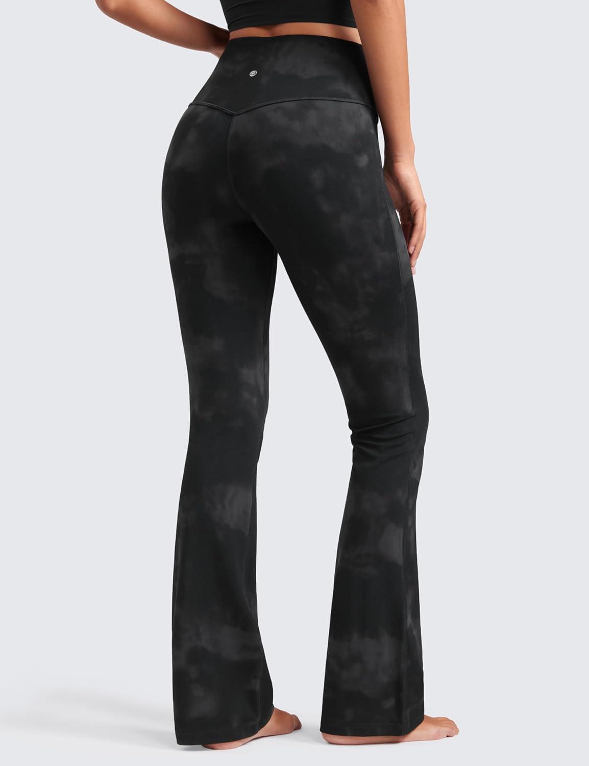 imageCRZ YOGA Butterluxe Flare Leggings 29quot305quot32quot335quot High Waist Bootcut Wide Leg Lounge Womens Yoga Pants with PocketBlack Tie Dye Flowers