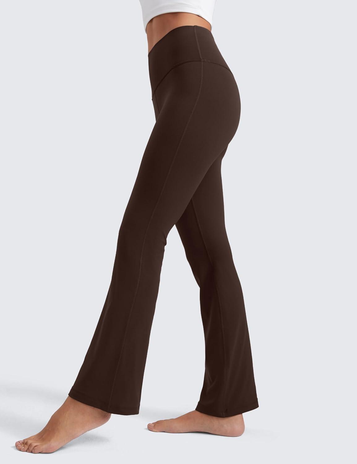 imageCRZ YOGA Butterluxe Flare Leggings 29quot305quot32quot335quot High Waist Bootcut Wide Leg Lounge Womens Yoga Pants with PocketHot Fudge Brown
