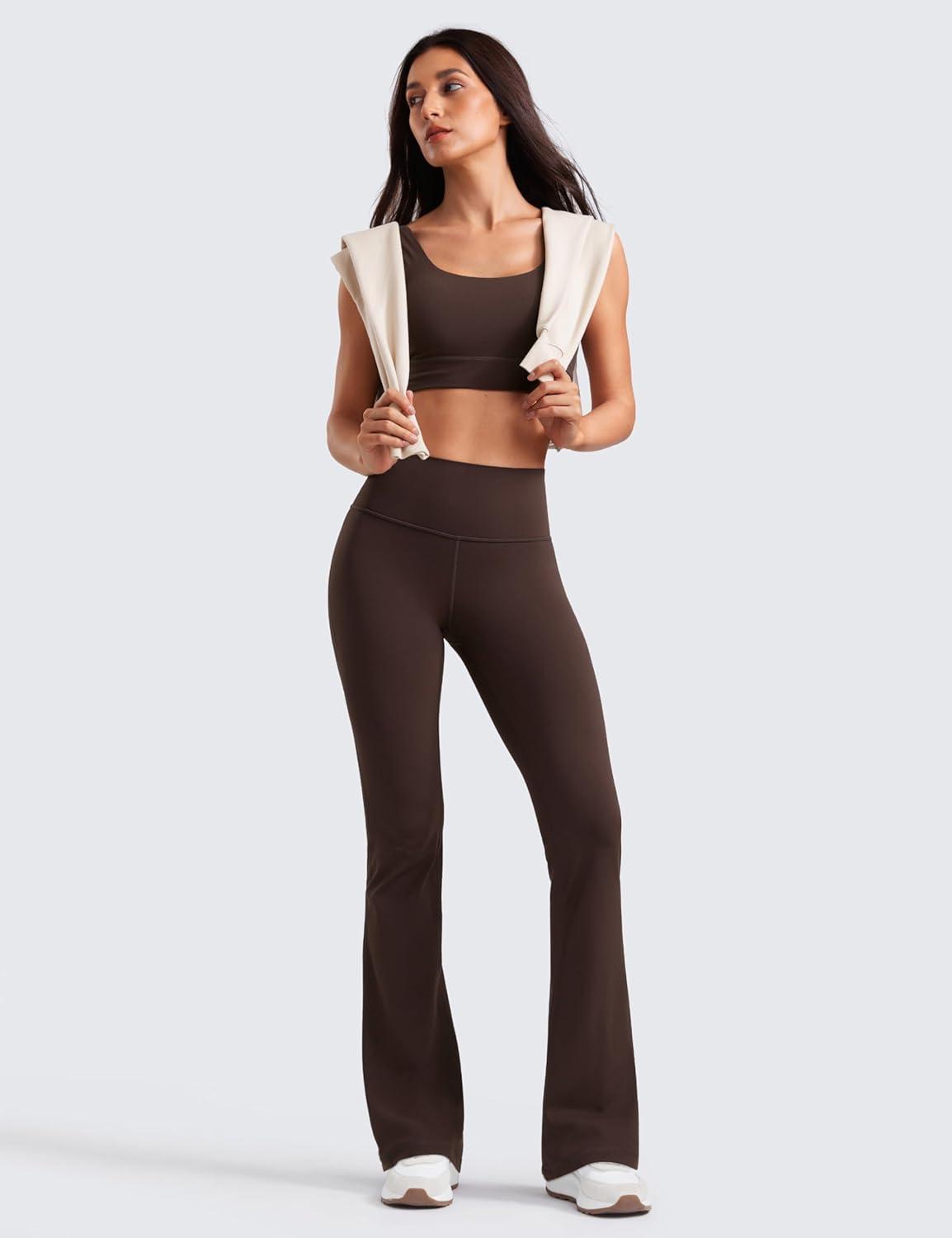 imageCRZ YOGA Butterluxe Flare Leggings 29quot305quot32quot335quot High Waist Bootcut Wide Leg Lounge Womens Yoga Pants with PocketHot Fudge Brown