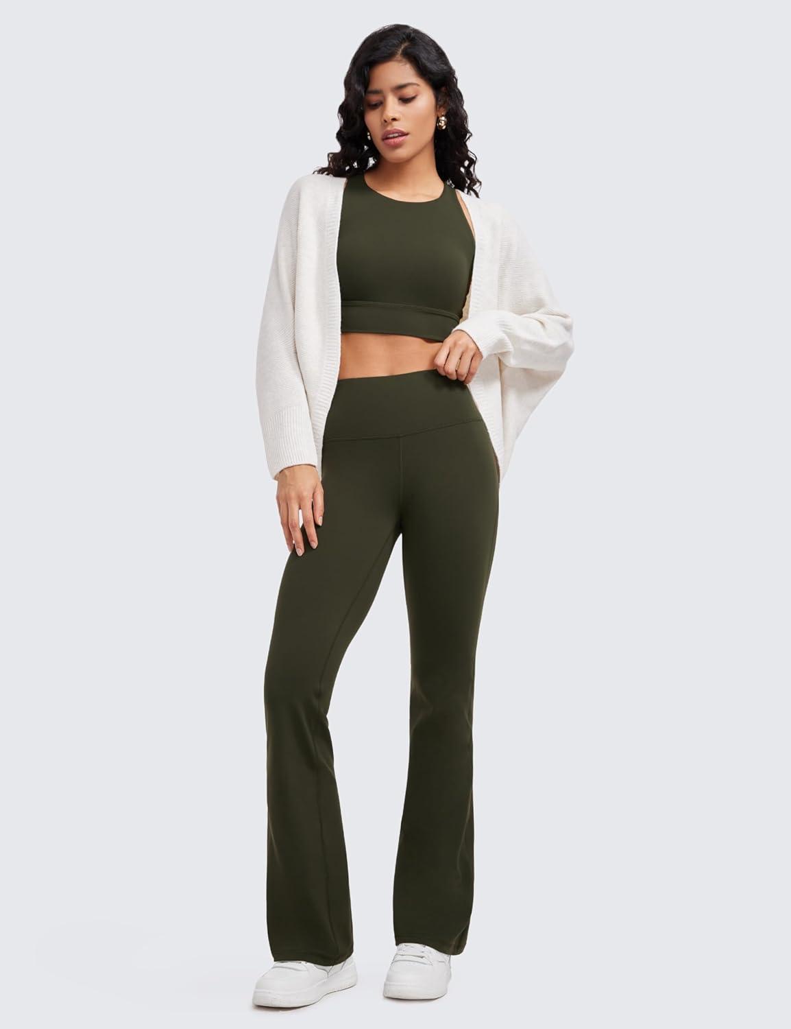 imageCRZ YOGA Butterluxe Flare Leggings 29quot305quot32quot335quot High Waist Bootcut Wide Leg Lounge Womens Yoga Pants with PocketOlive Green