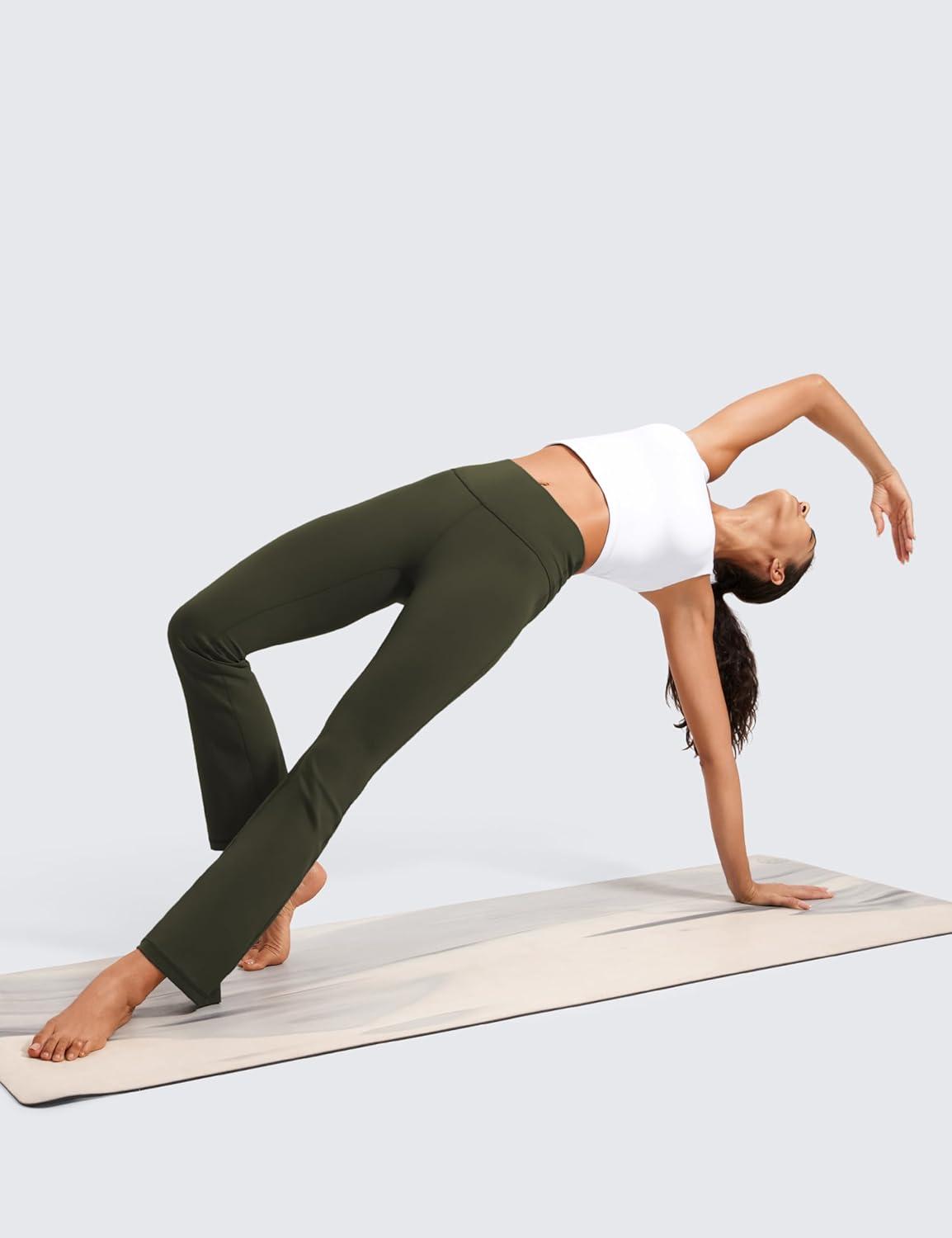 imageCRZ YOGA Butterluxe Flare Leggings 29quot305quot32quot335quot High Waist Bootcut Wide Leg Lounge Womens Yoga Pants with PocketOlive Green