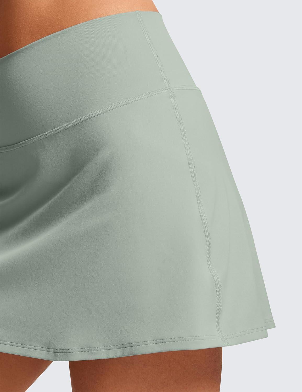 imageCRZ YOGA Butterluxe High Waisted Tennis Skirts for Women Mini Lined A Line Golf Casual Skort with Inner PocketsGreen Palm Court