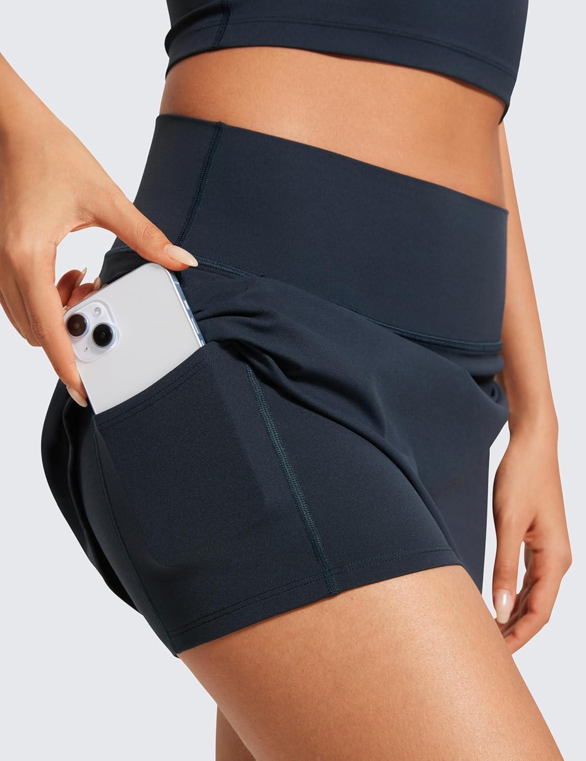imageCRZ YOGA Butterluxe High Waisted Tennis Skirts for Women Mini Lined A Line Golf Casual Skort with Inner PocketsTrue Navy