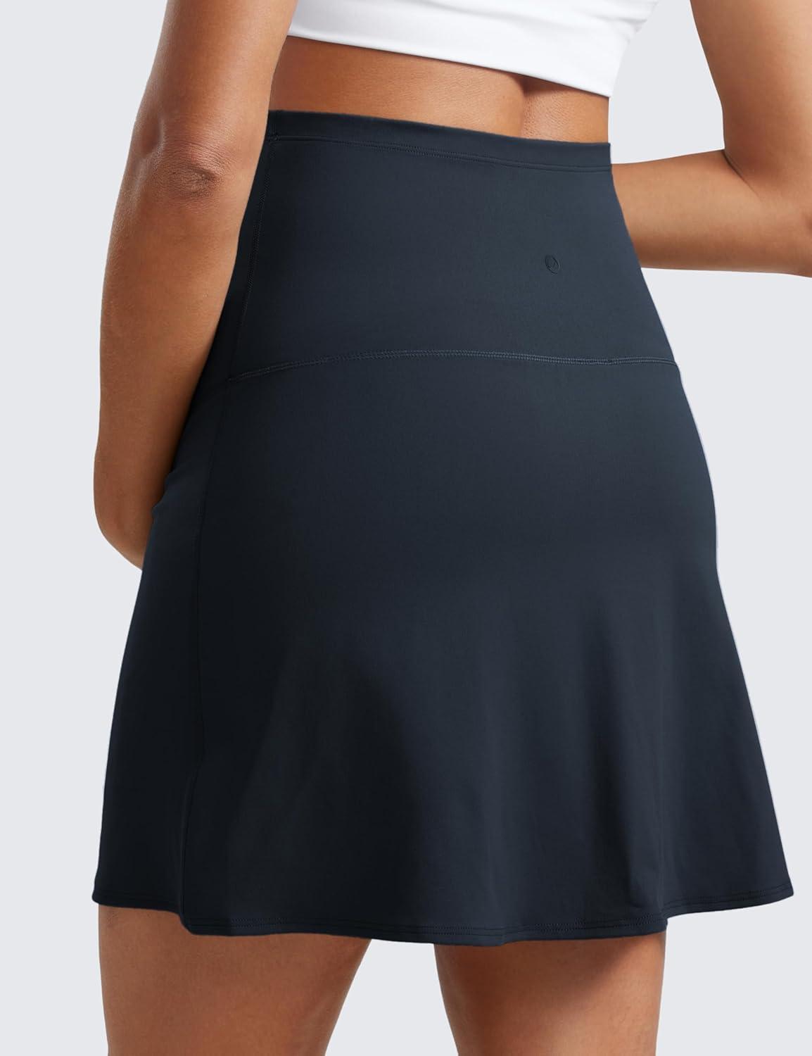 imageCRZ YOGA Butterluxe Maternity A Line Golf Skirts High Waisted Tennis Casual Womens Pregnancy with Shorts PocketsTrue Navy