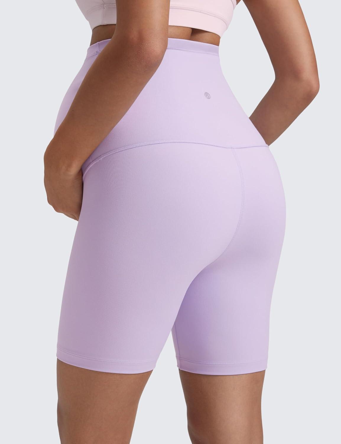 imageCRZ YOGA Butterluxe Maternity Biker Shorts 6quot Over The Belly Pregnancy Yoga Workout Womens Activewear Buttery SoftLilac Air