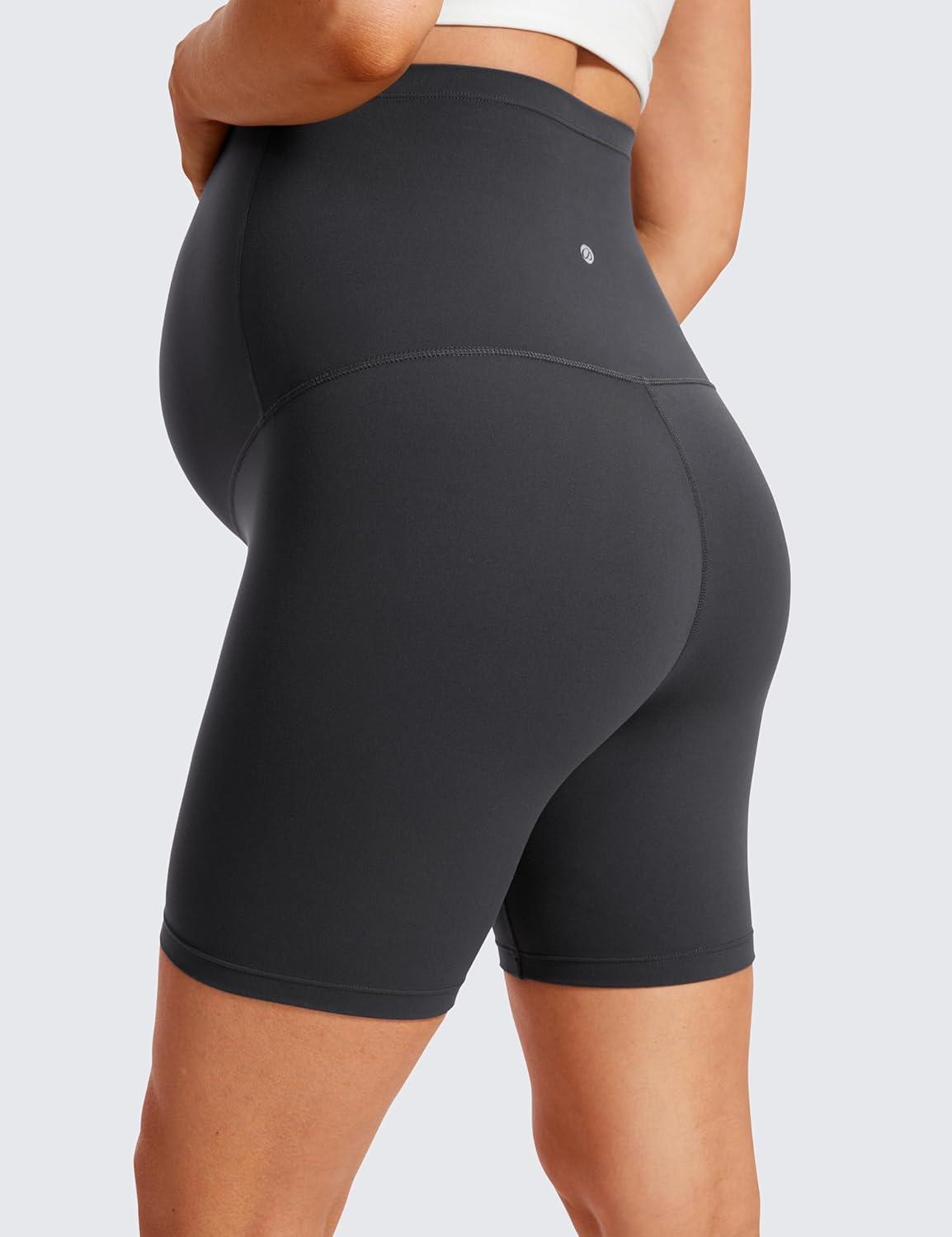 imageCRZ YOGA Butterluxe Maternity Biker Shorts 6quot Over The Belly Pregnancy Yoga Workout Womens Activewear Buttery SoftMysterious Grey