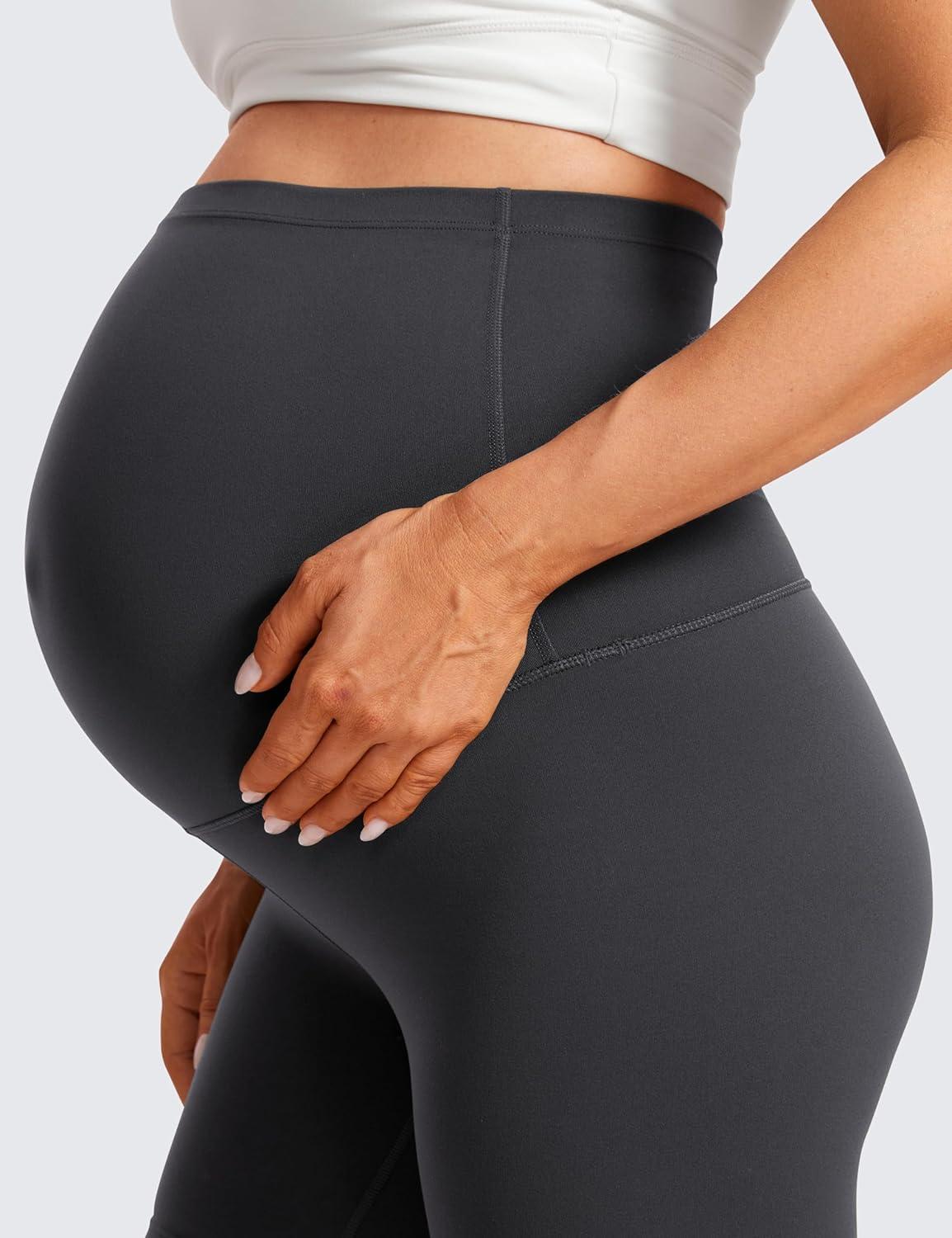 imageCRZ YOGA Butterluxe Maternity Biker Shorts 6quot Over The Belly Pregnancy Yoga Workout Womens Activewear Buttery SoftMysterious Grey