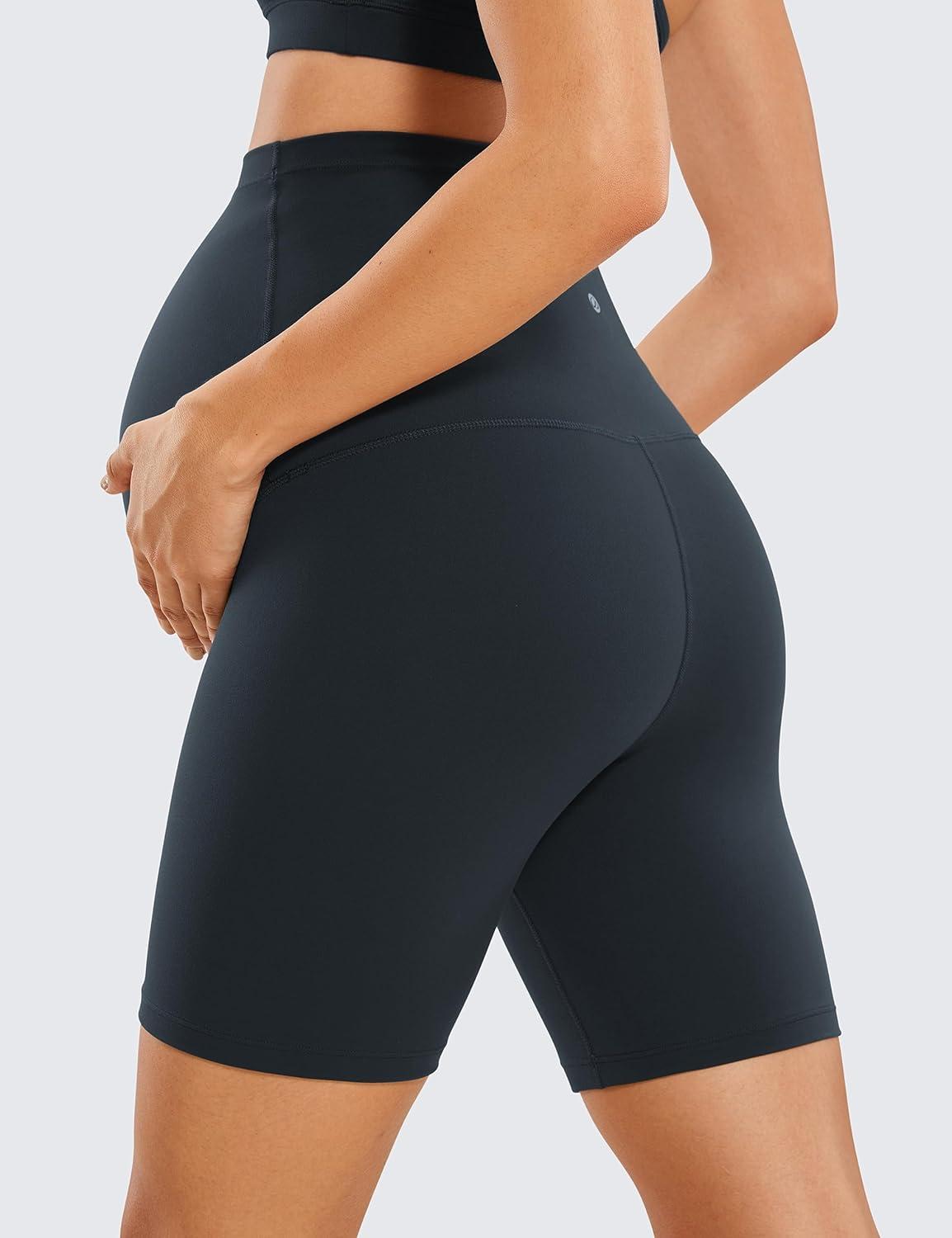 imageCRZ YOGA Butterluxe Maternity Biker Shorts 6quot Over The Belly Pregnancy Yoga Workout Womens Activewear Buttery SoftTrue Navy