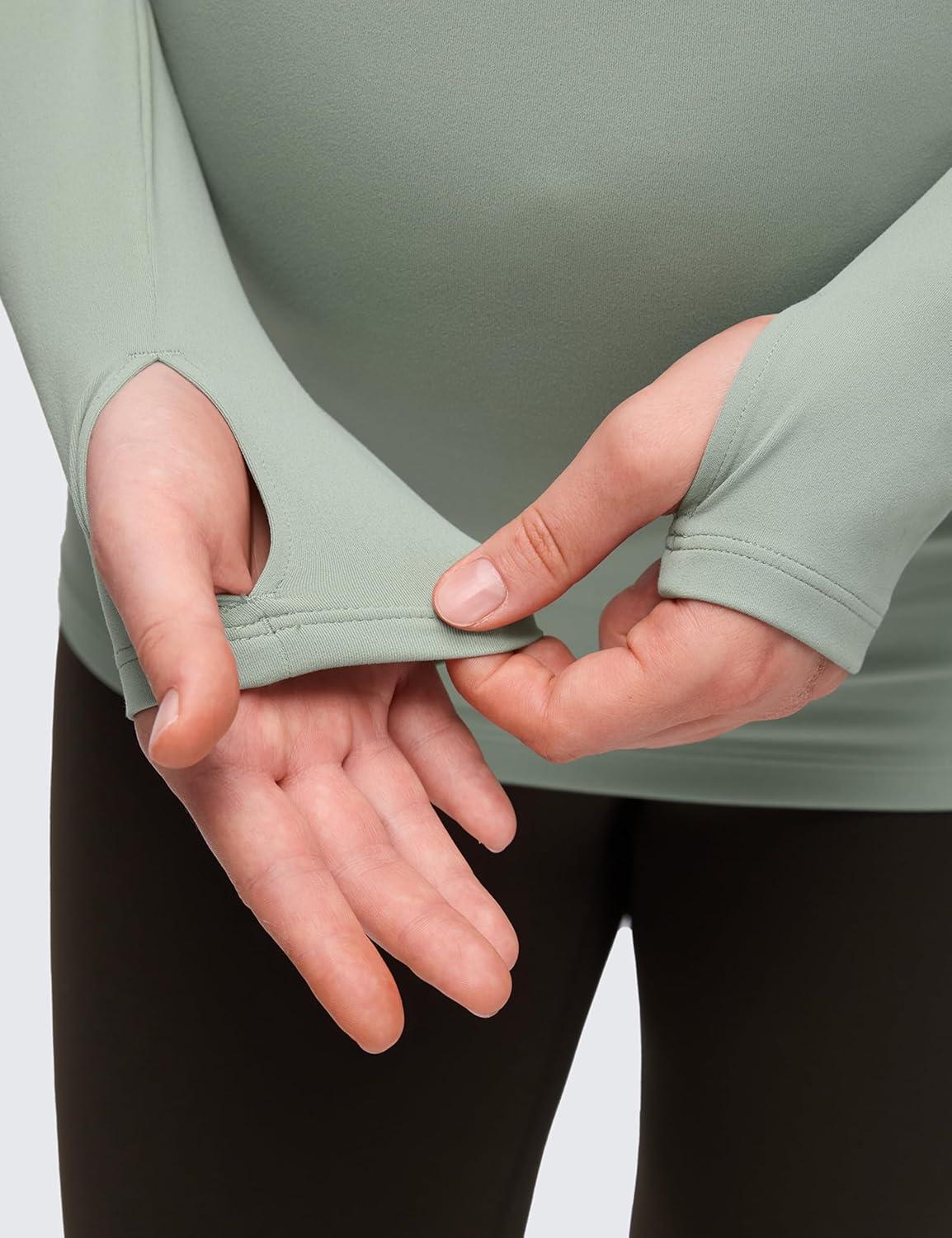 imageCRZ YOGA Butterluxe Maternity Crewneck Long Sleeve Shirts Athletic Yoga Casual Pregnancy Womens Tee Tops Basic Layer SoftGreen Palm Court