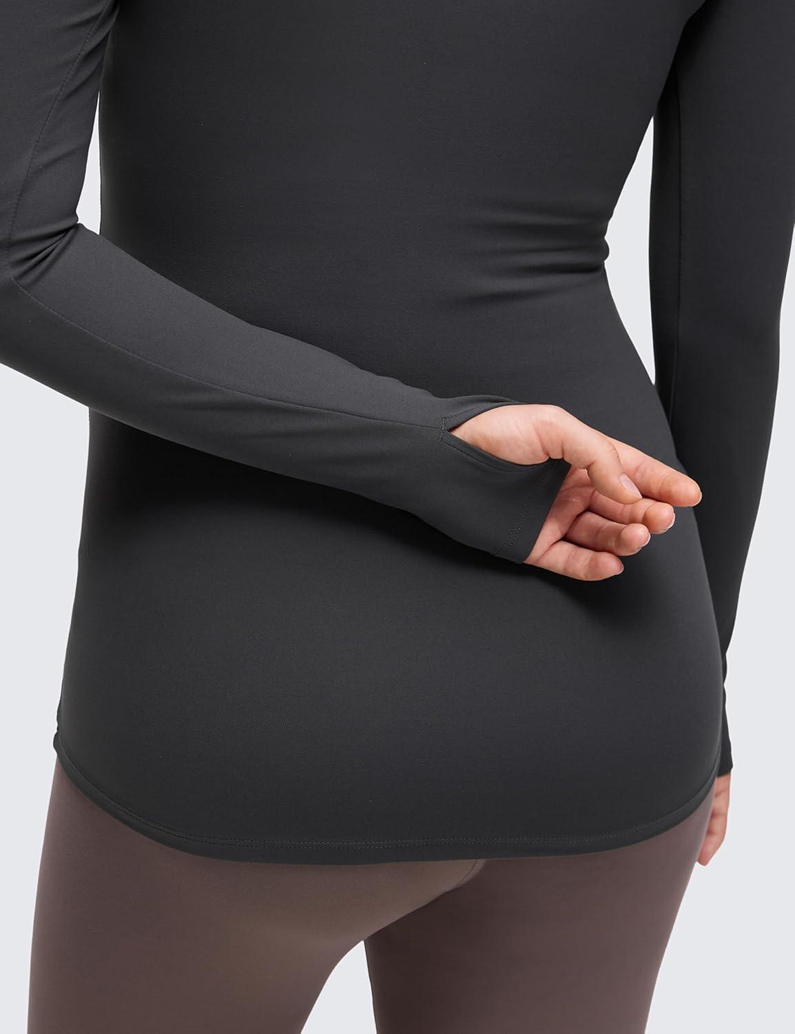 imageCRZ YOGA Butterluxe Maternity Crewneck Long Sleeve Shirts Athletic Yoga Casual Pregnancy Womens Tee Tops Basic Layer SoftMysterious Grey