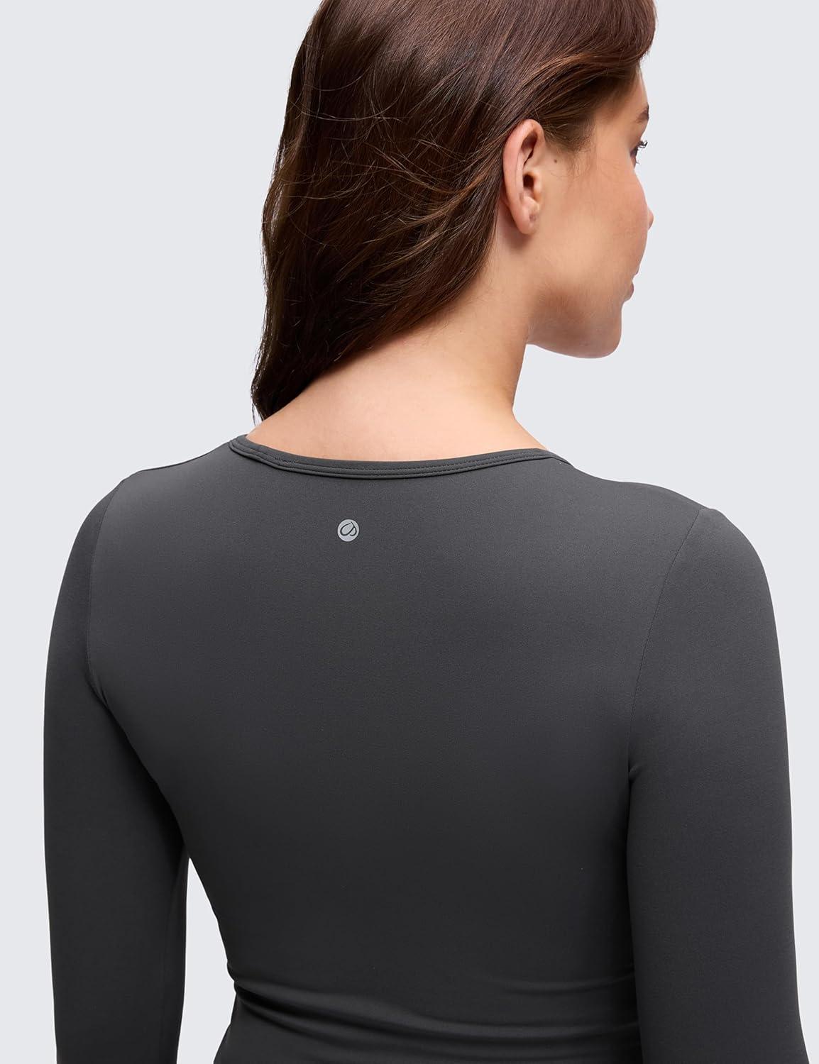 imageCRZ YOGA Butterluxe Maternity Crewneck Long Sleeve Shirts Athletic Yoga Casual Pregnancy Womens Tee Tops Basic Layer SoftMysterious Grey