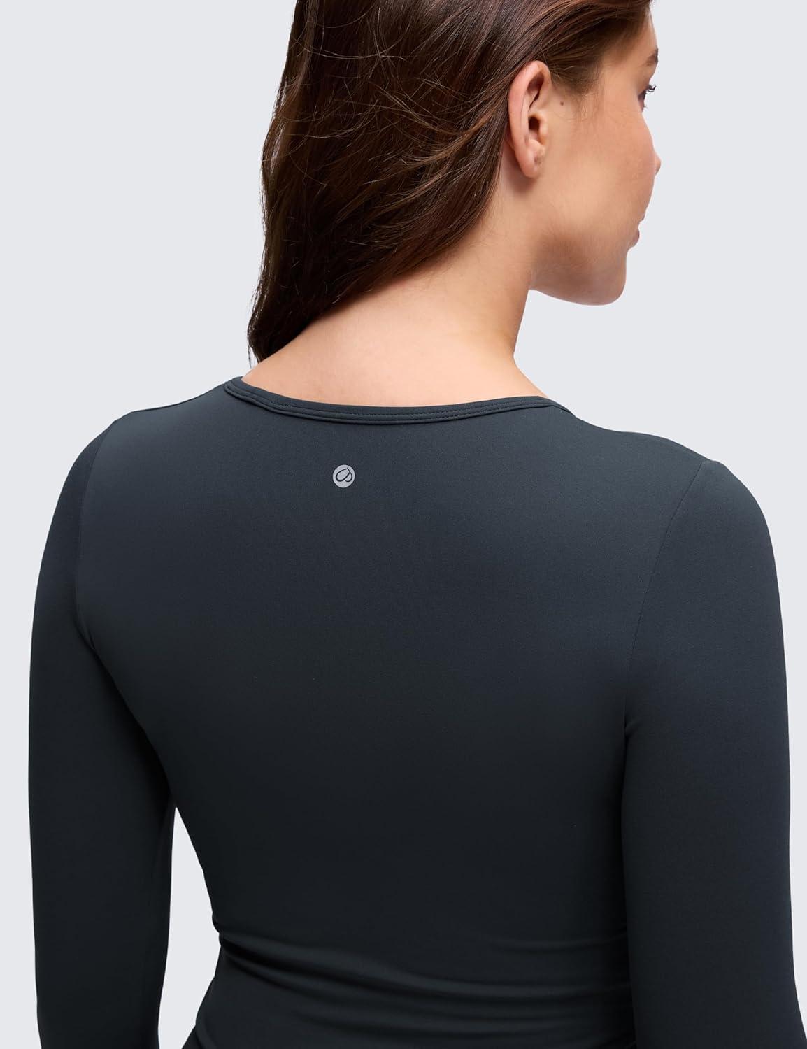 imageCRZ YOGA Butterluxe Maternity Crewneck Long Sleeve Shirts Athletic Yoga Casual Pregnancy Womens Tee Tops Basic Layer SoftTrue Navy