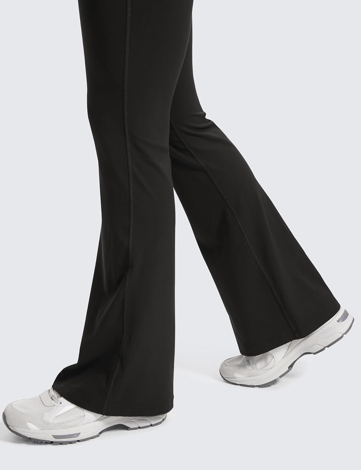 imageCRZ YOGA Butterluxe Maternity Flare Leggings Pockets 31 Workout Yoga Bootcut Pregnancy Womens Pants Over The BellyBlack