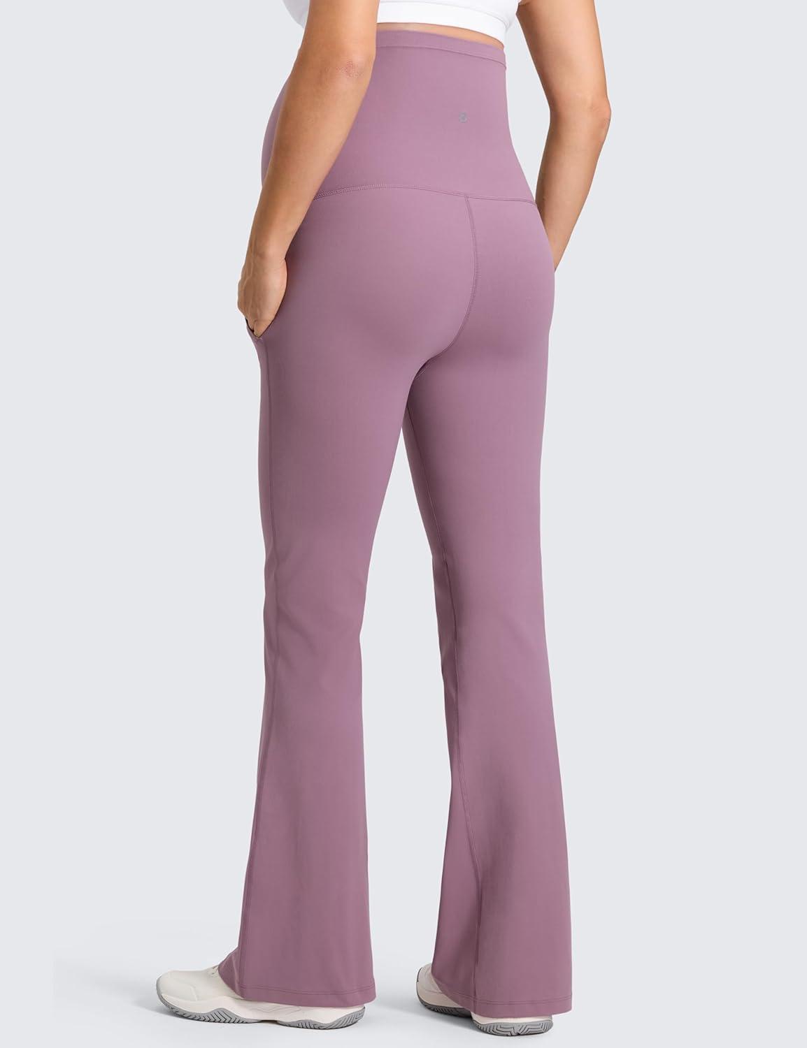 imageCRZ YOGA Butterluxe Maternity Flare Leggings Pockets 31 Workout Yoga Bootcut Pregnancy Womens Pants Over The BellyLight Lavender