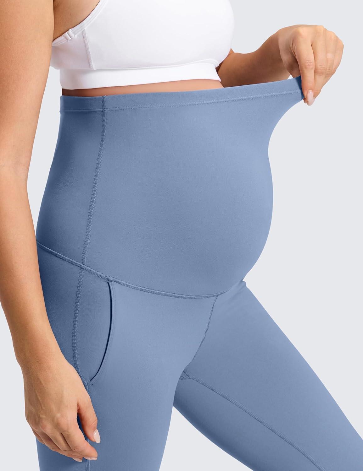 imageCRZ YOGA Butterluxe Maternity Flare Leggings Pockets 31 Workout Yoga Bootcut Pregnancy Womens Pants Over The BellyWashed Denim