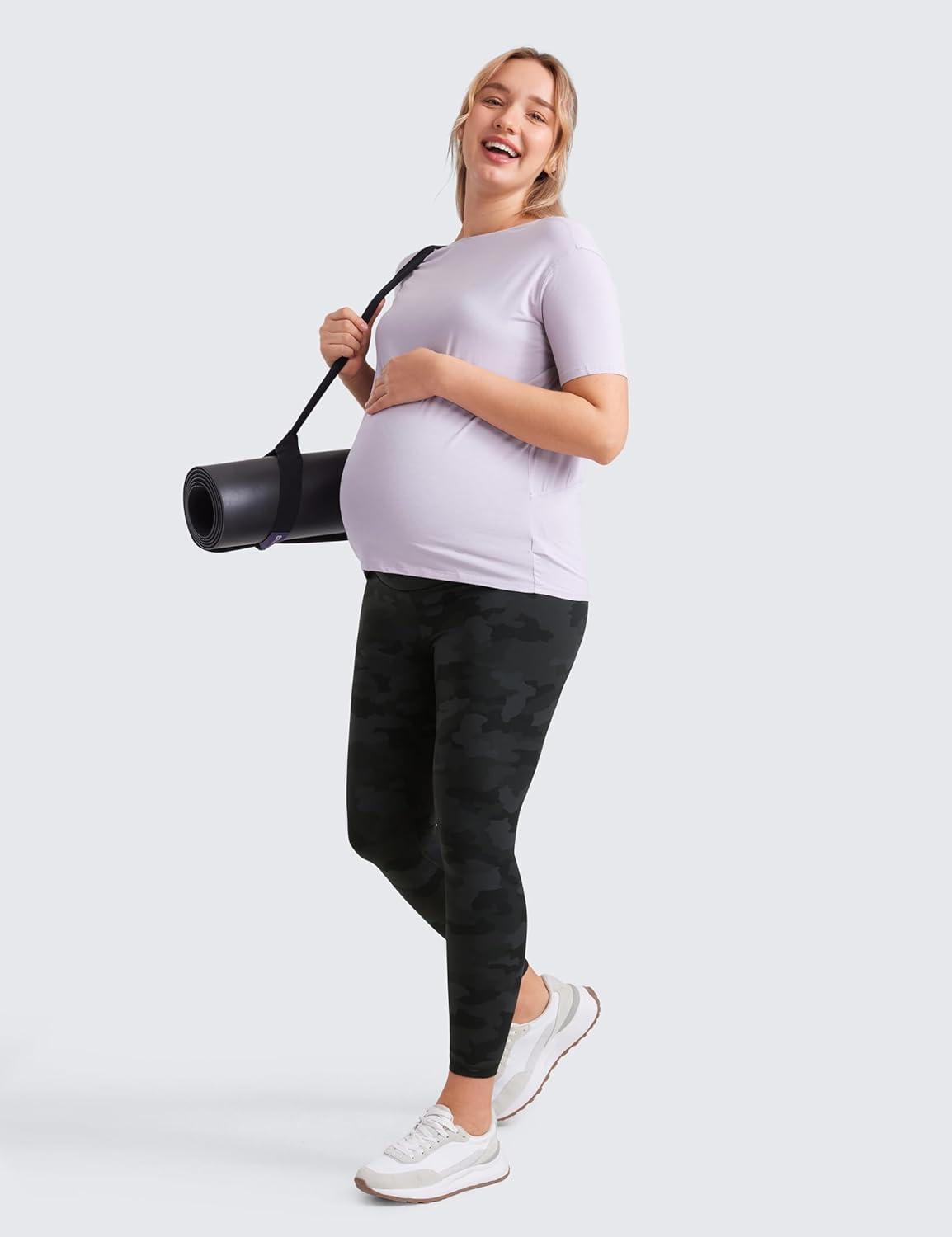 imageCRZ YOGA Butterluxe Maternity Leggings 25quot Over The Belly Buttery Soft Workout Activewear Yoga Womens Pregnancy PantsDark Grey Camouflage 2