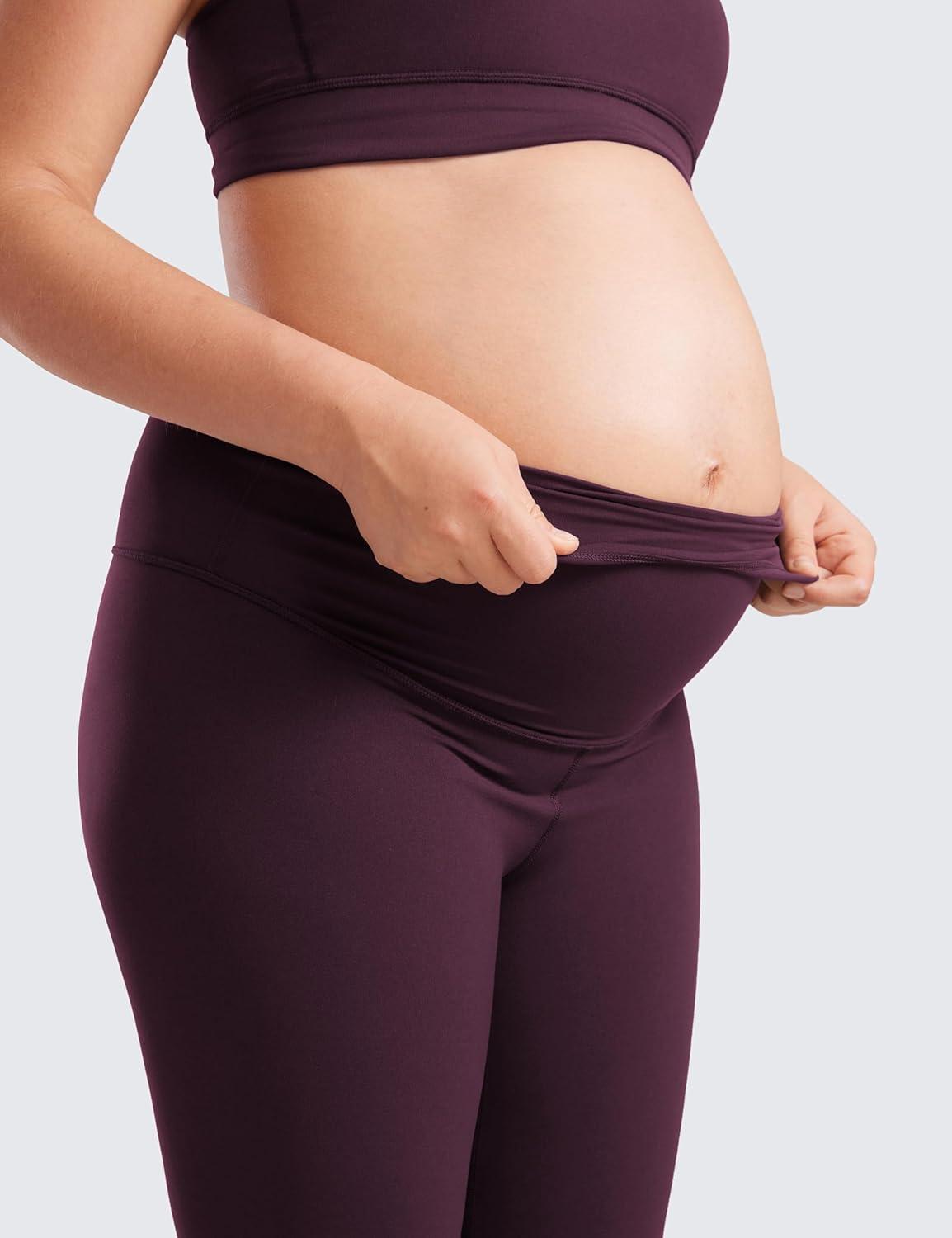 imageCRZ YOGA Butterluxe Maternity Leggings 25quot Over The Belly Buttery Soft Workout Activewear Yoga Womens Pregnancy PantsDeep Purple
