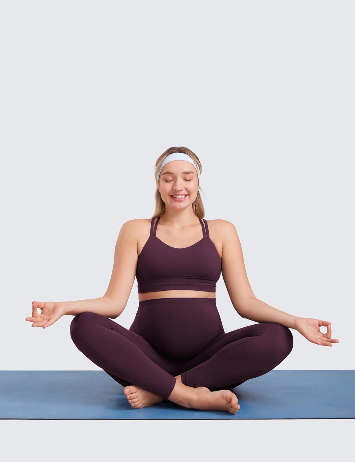 imageCRZ YOGA Butterluxe Maternity Leggings 25quot Over The Belly Buttery Soft Workout Activewear Yoga Womens Pregnancy PantsDeep Purple