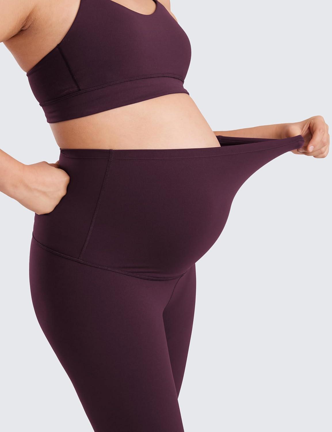 imageCRZ YOGA Butterluxe Maternity Leggings 25quot Over The Belly Buttery Soft Workout Activewear Yoga Womens Pregnancy PantsDeep Purple