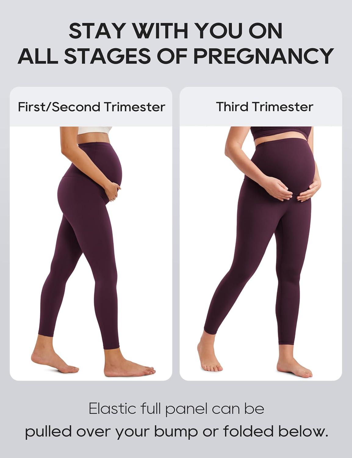 imageCRZ YOGA Butterluxe Maternity Leggings 25quot Over The Belly Buttery Soft Workout Activewear Yoga Womens Pregnancy PantsDeep Purple